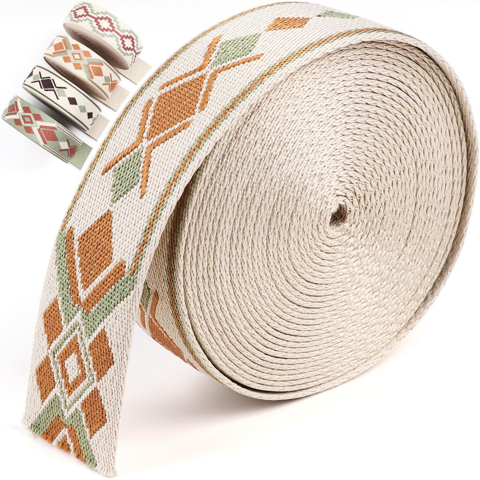 1.5" Jacquard Webbing - 20 Yards for Bags & Crafts -10