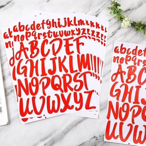 Miniatura 10 de 520 calcomanías de letras, 10 hojas de vinilo para álbumes de recortes, calcomanías adhesivas de letras autoadhesivas de 2 pulgadas en mayúscula y 1