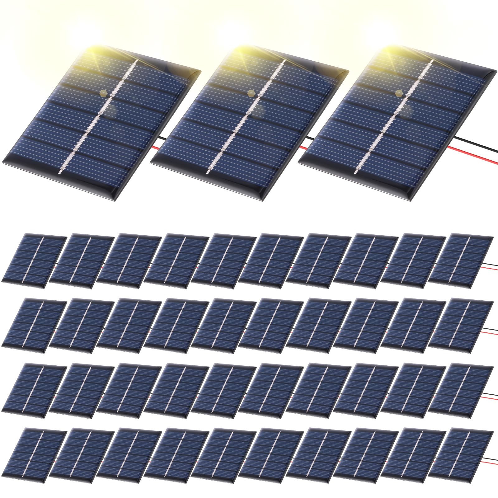 Petits panneaux solaires 3V Kanayu | Kit de 40 mini cellules polycristallines 120mA