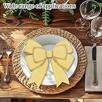 Vista 6 de Cinta amarilla de arpillera con alambre de 1.5 pulgadas, cintas de 10 yardas para árboles de Navidad, coronas, lazos de regalo, decoración