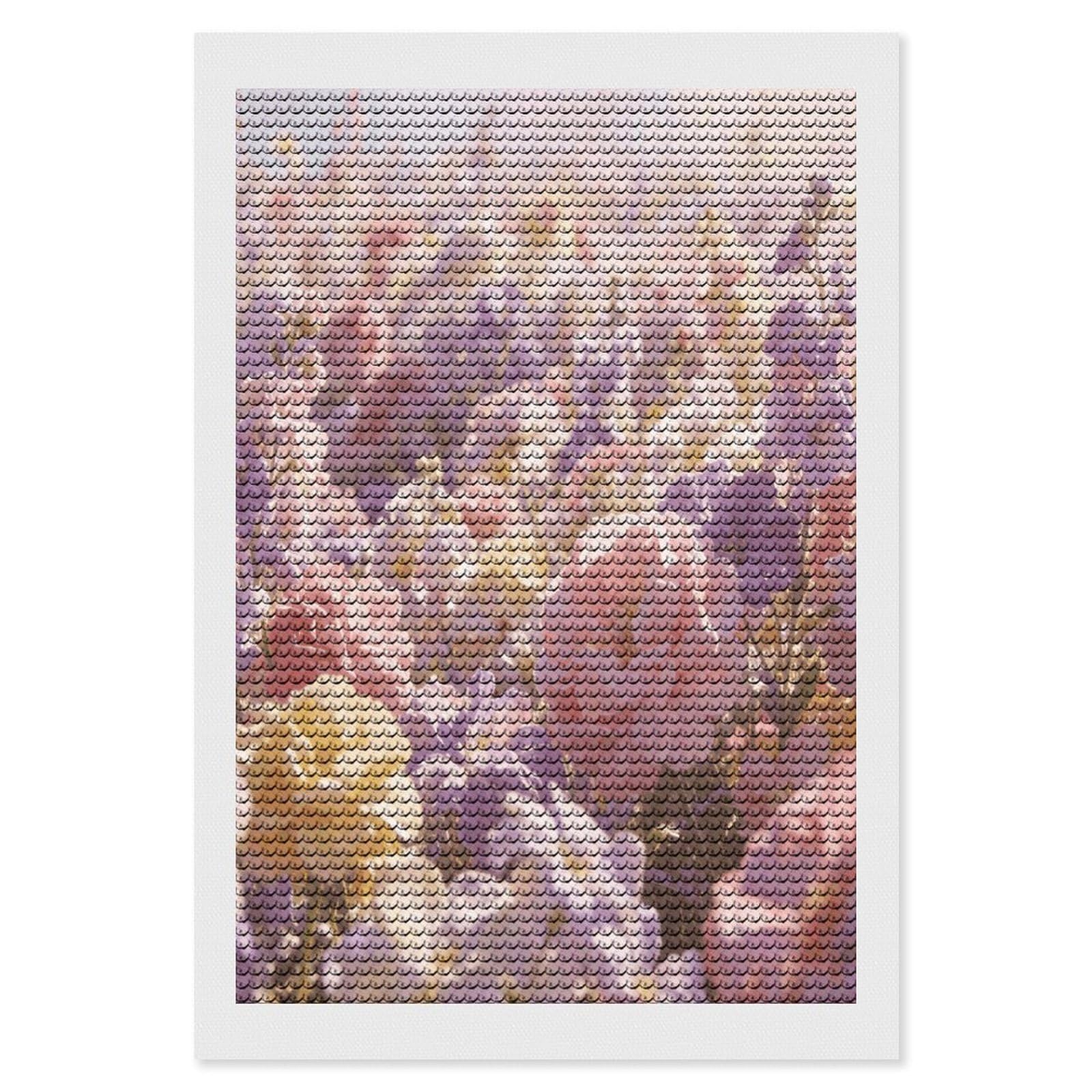 FekiLoot Field of Flowers Pastel Floral Paint by Numbers Kit for Adults Beginner DIY Diamond Dots Paintings Round Full Drill Diamond Art Kits Picture Diamond Art Painting Kits for Home Decor 8"x12"