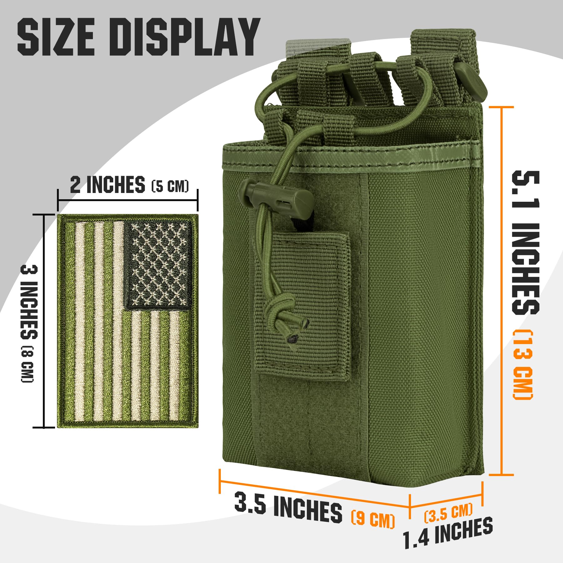 bvya Étui pour radio/support de radio Molle Tactique Radio Holster Réglable Interphone Sac de Rangement pour Sports de Plein Air Radio Pochette pour Talkie-Walkie Deux Voies