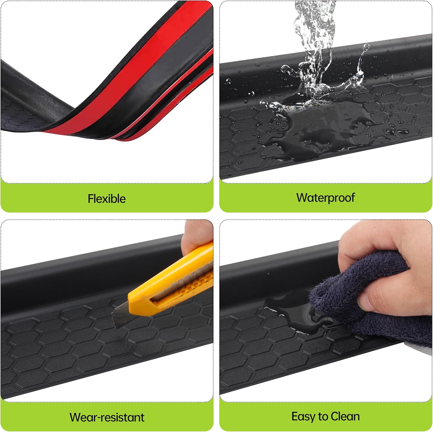 Door Sill Guards Kit Compatible with Jeep Wrangler JL JLU 2018-2024, Anti-Scratch Threshold Protector Door Entry Guards Compatible with Jeep Gladiator JT 2020 2021 2022