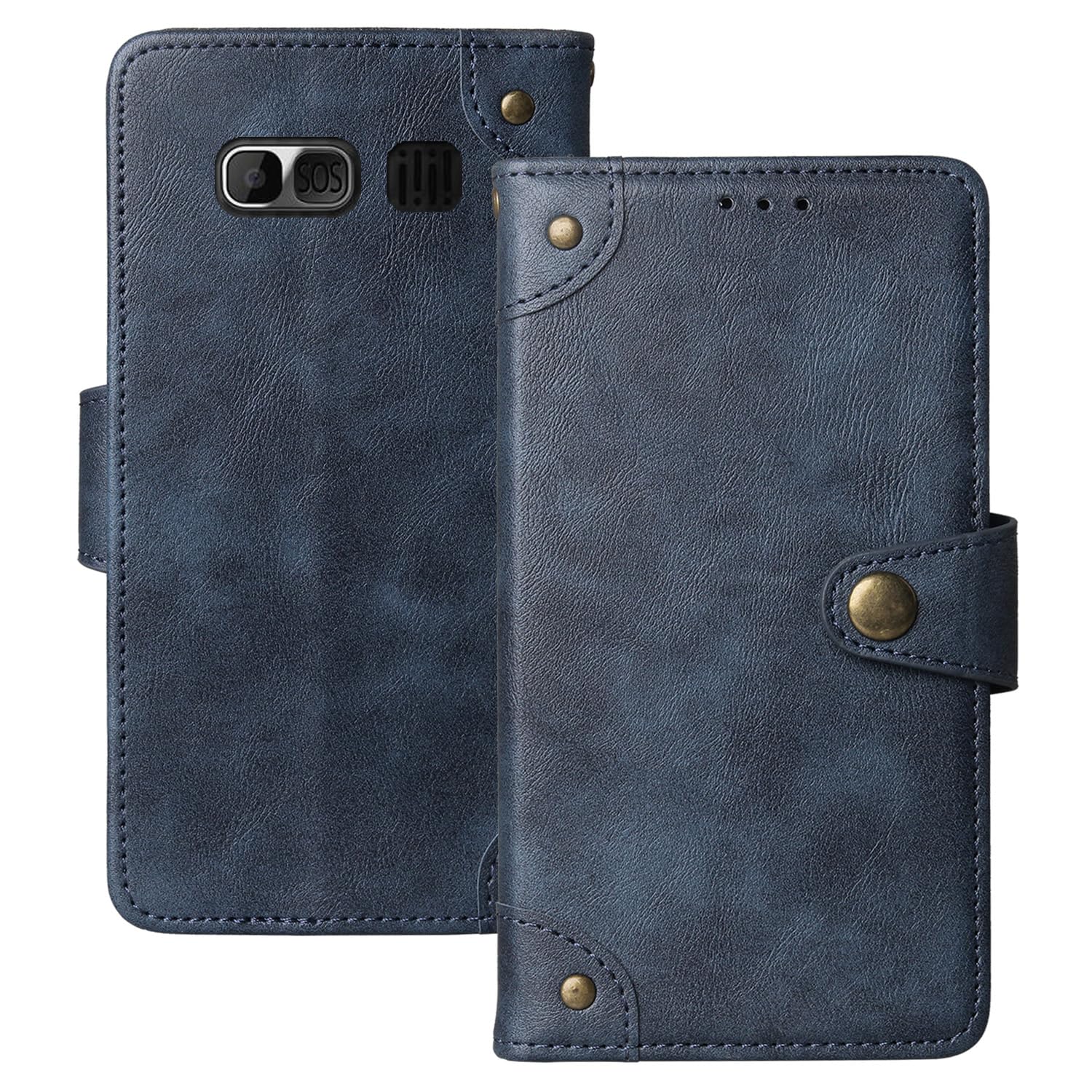 Dingshengk Marrone Custodia in Pelle Flip Case Protettiva Cover Skin Wallet per NUU B15 6.78