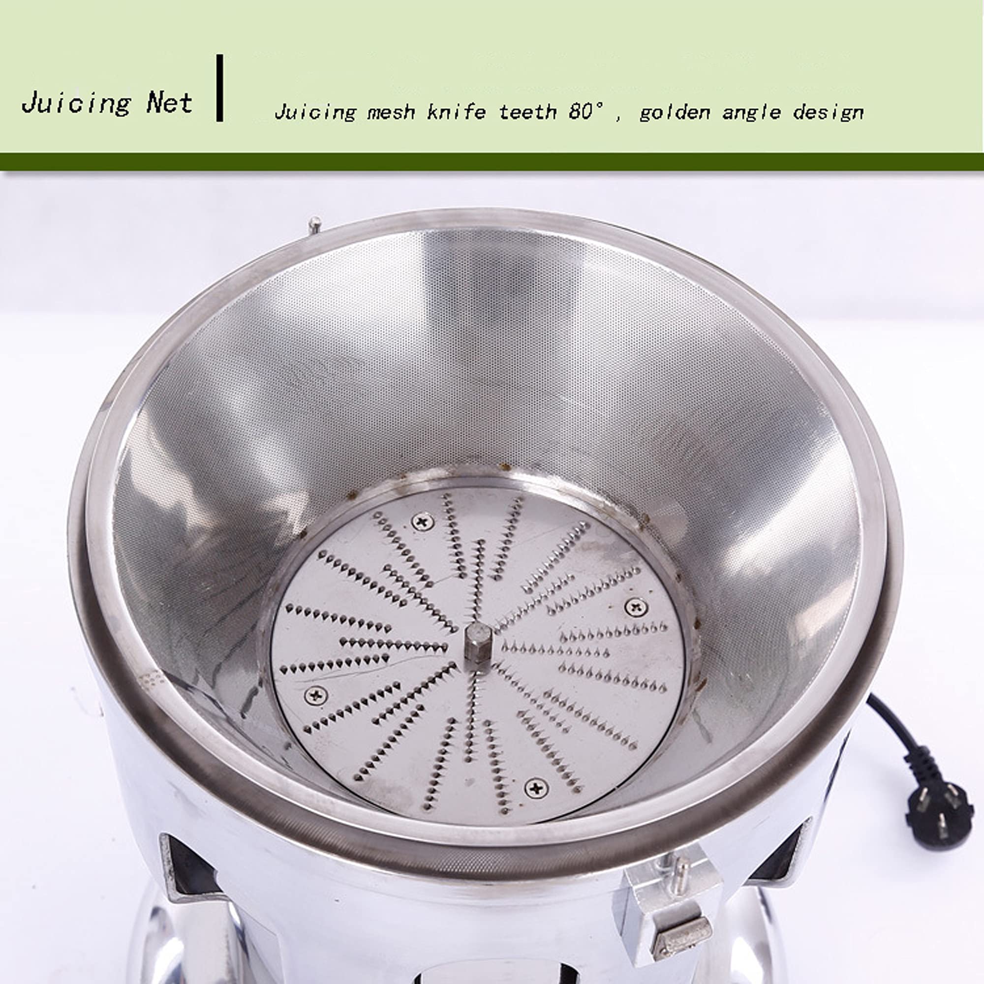 Estrattore di succo commerciale, estrattore elettrico da 370 W, macchina per spremitura centrifuga, estrattore di succo centrifugo in acciaio inossidabile, spremiagrumi multifunzionale da 80-100 kg/h