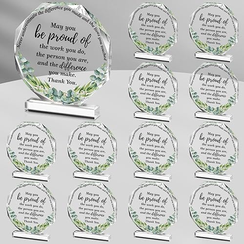 Miniatura 1 de Yinder 12 piezas de premios de agradecimiento para compañeros de trabajo, placa acrílica, regalo de agradecimiento para empleados, colegas que dejan