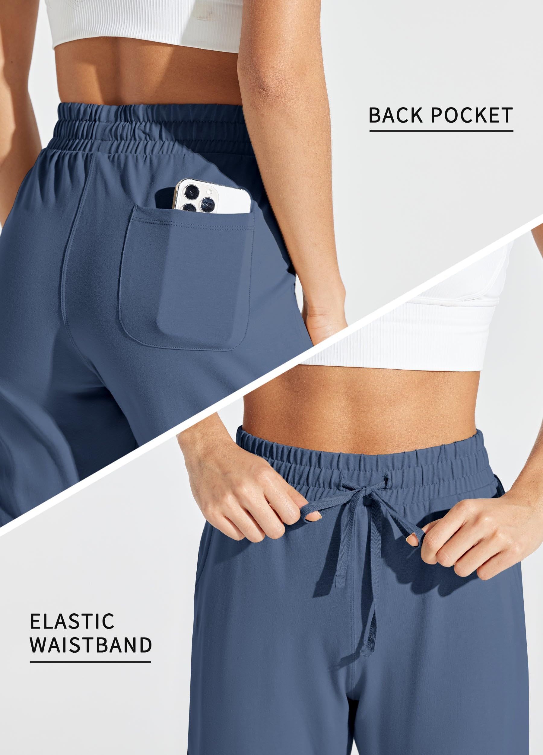 WILLIT Pantacourt en coton pour femme - Pantacourt décontracté - Pantalon de jogging avec poches - 50,8 cm