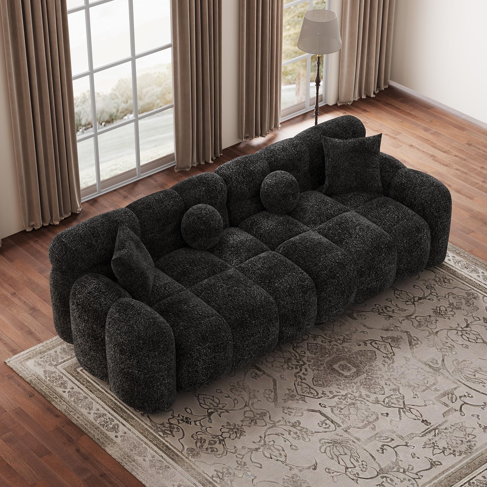 DAMAIFROM 87.3" Modern Sofa Couch, Comfy Deep Seat Chenille Cloud Sofa, Upholstered 3-Seater Couch, Oversized Loveseat for Living Room, Bedroom,