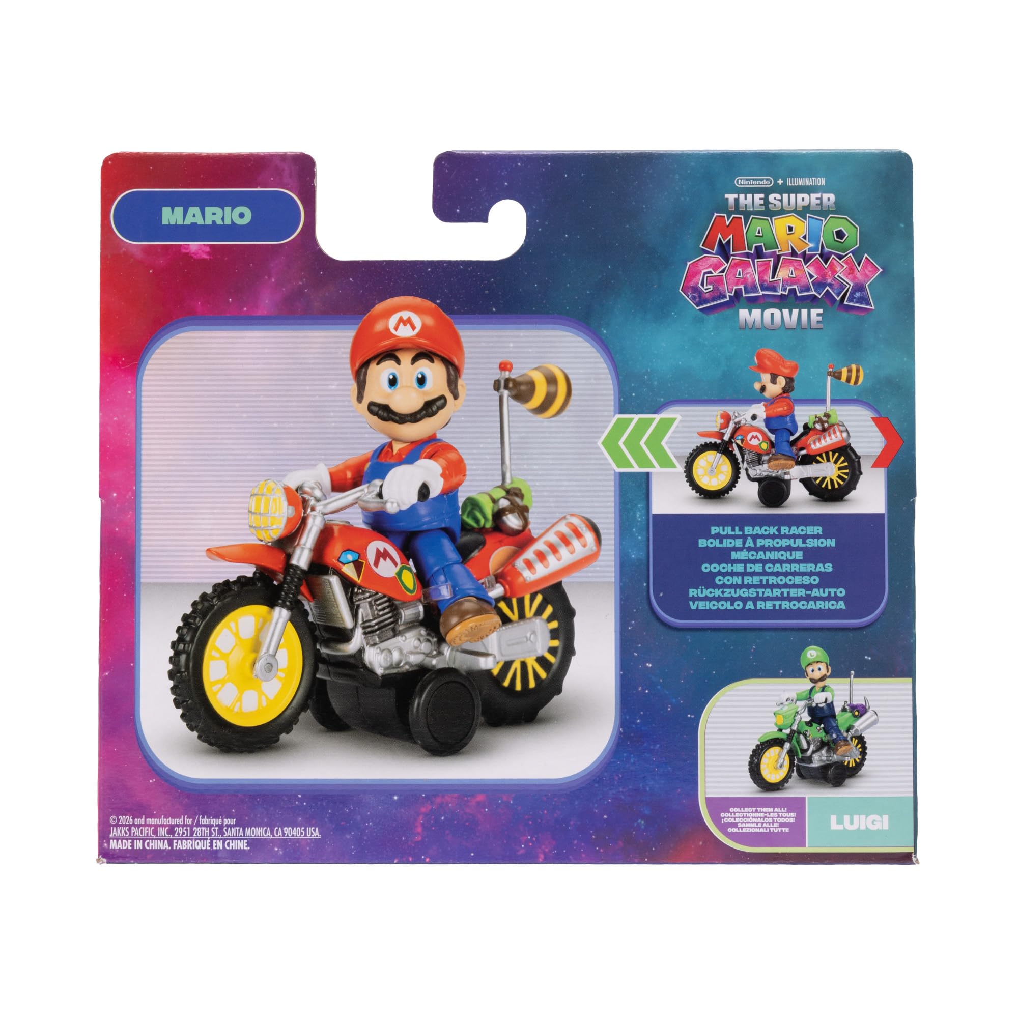 La película Super Mario Galaxy – Figura de 6 cm con Motocicleta de Retroceso – Mario