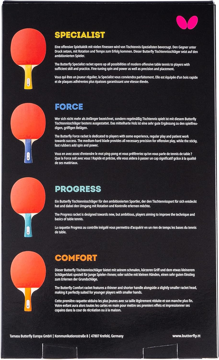 Butterfly Progress Table Tennis Bat