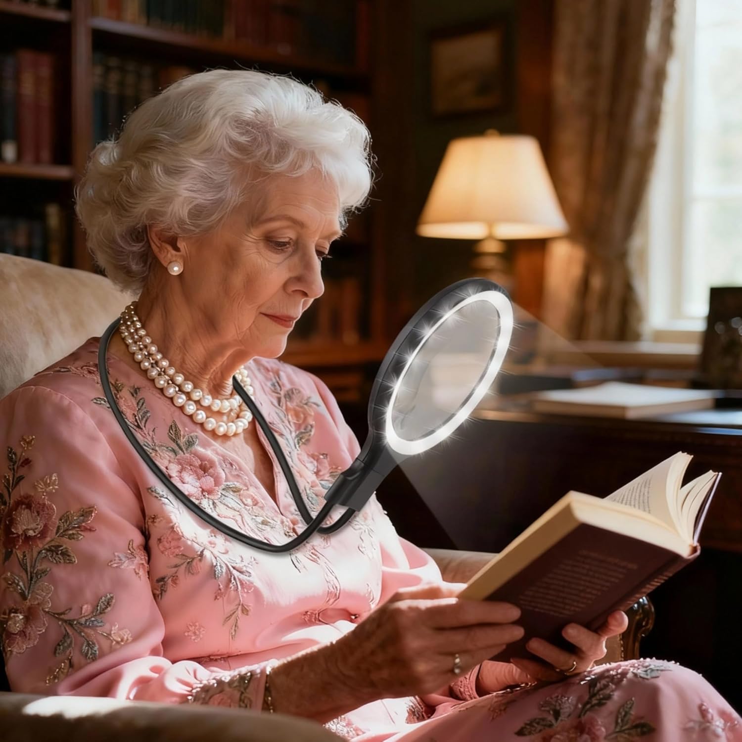 Hands-Free Neckband Magnifier & Magnifying... Hands-Free Neckband Magnifier & Magnifying...