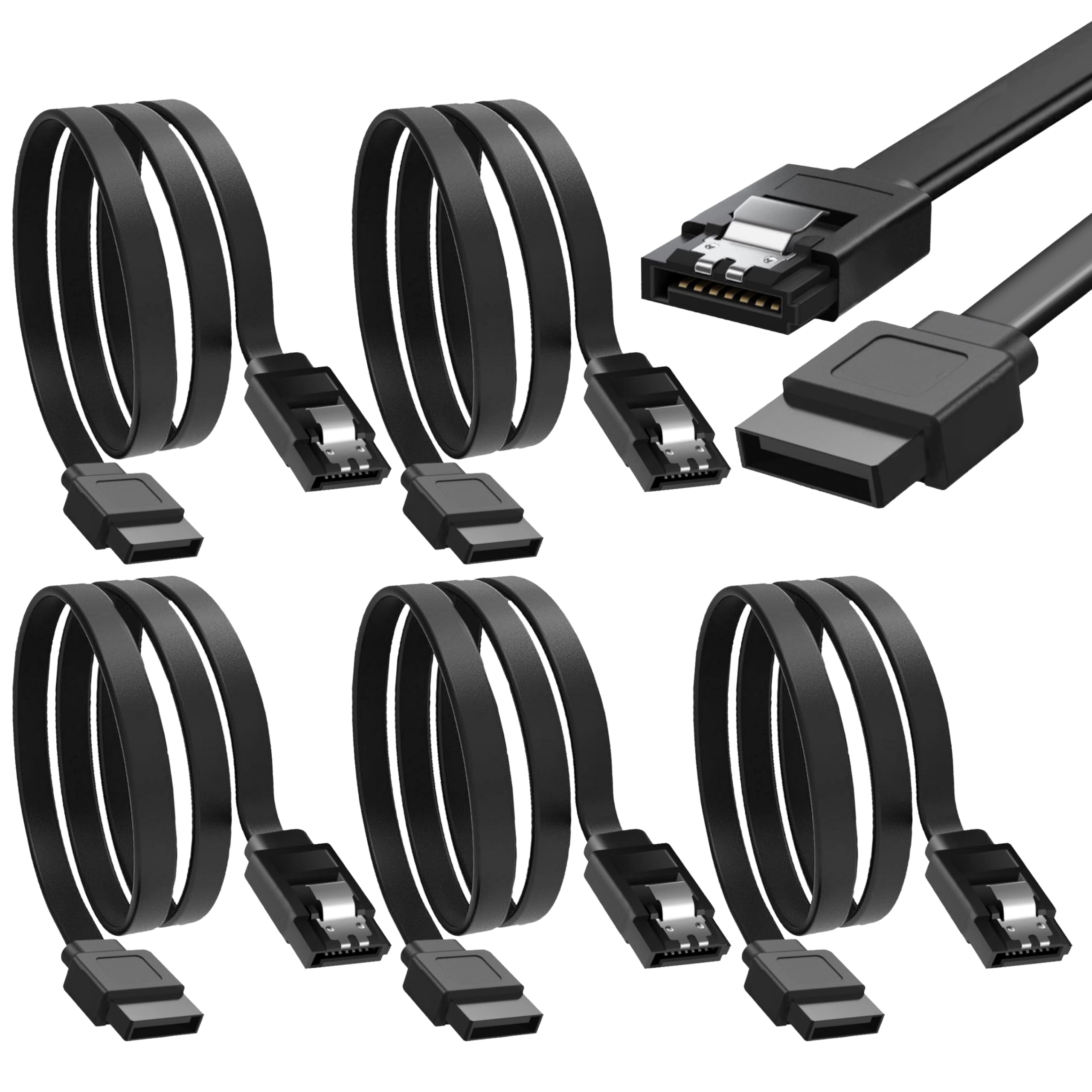 Storite 5 Pack 50cm SATA 3 6.0 Gbps Data Cable with One Side Locking Latch Compatible for HDD & SSD - Black (B09JZMPK2P) Amazon Price History, Amazon Price Tracker