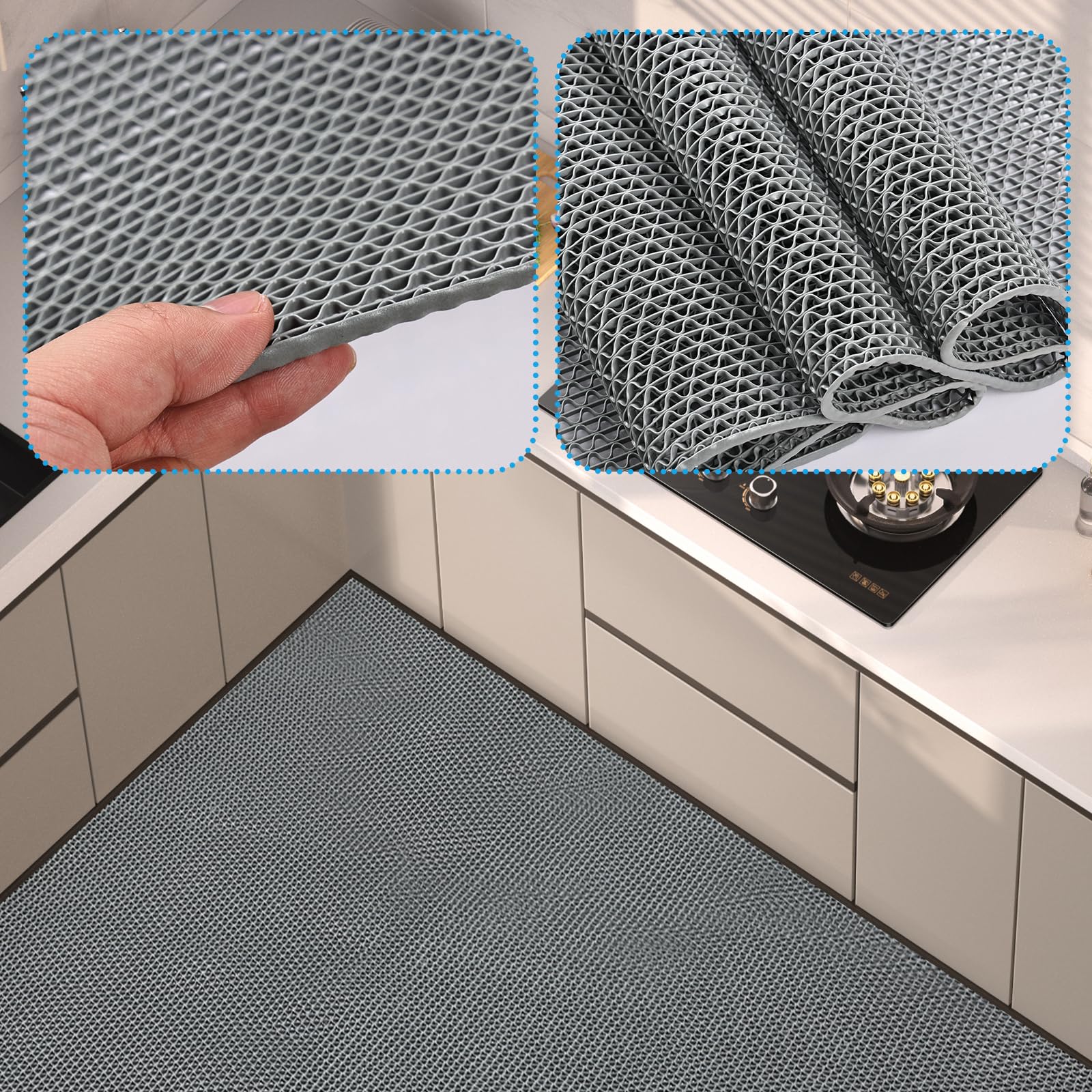 3 x 20 FT Drainage Non Slip Flooring Mats Swimming Pool Bathroom Anti-Fatigue Rubber Matting Heavy Duty Commercial Anti Slip Floor Mats for Garage Restaurant Sauna SPA — Amazon image 6