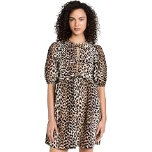 Ganni Womens Cotton Poplin Tie String Mini Dress