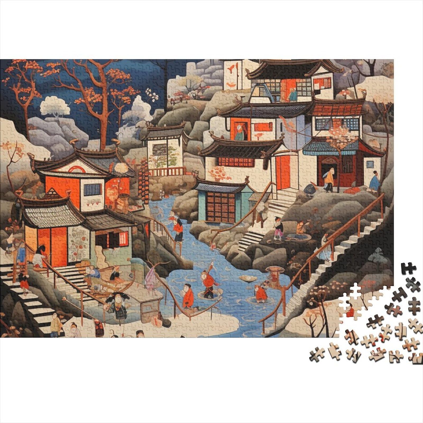 Puzzle 1000 pièces constructions jeu d'intelligence en bois - 8