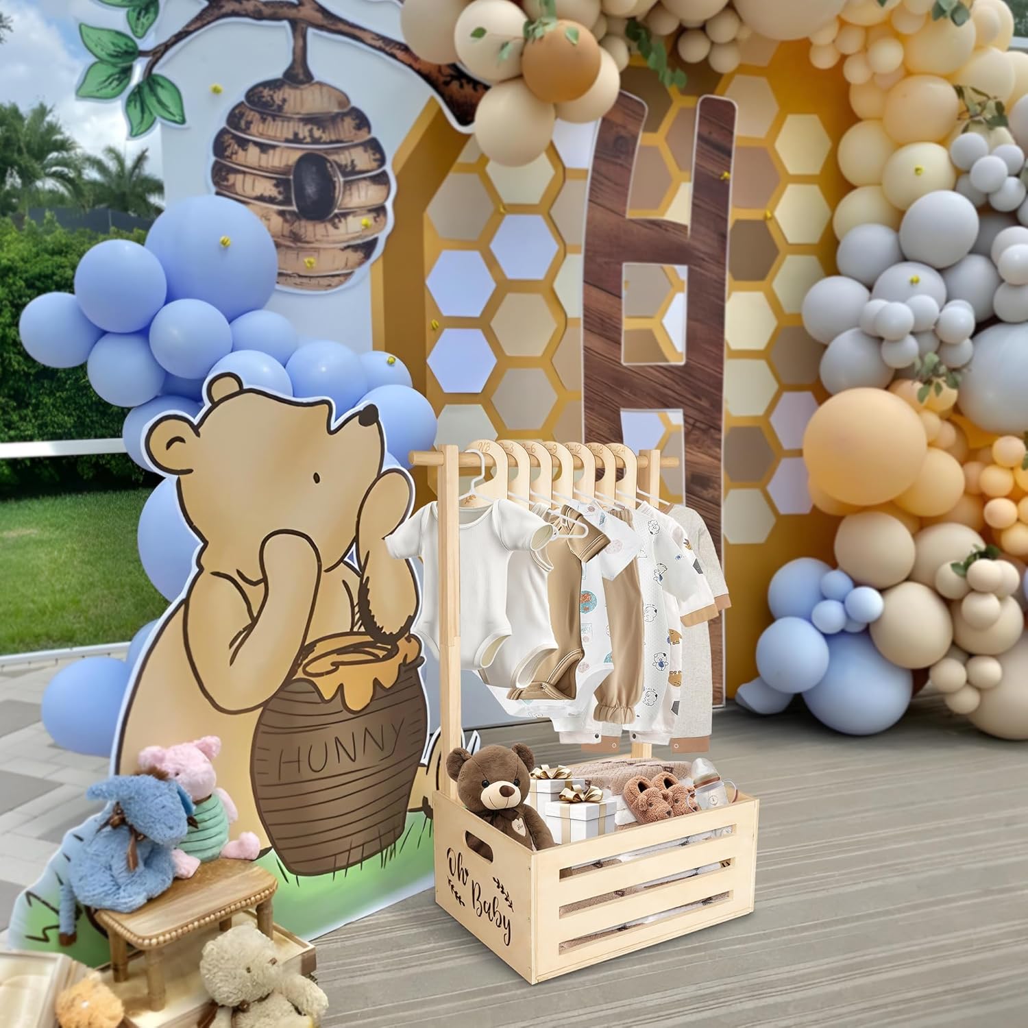 Wooden Baby Crate Closet - Baby Decorations Storage Crate with Handle - Pregnancy Gifts for New Parents