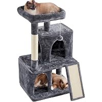 Yaheetech Tiragraffi Albero per Gatti con Trespolo Grande Alto 106 cm Gioco Giocattolo
