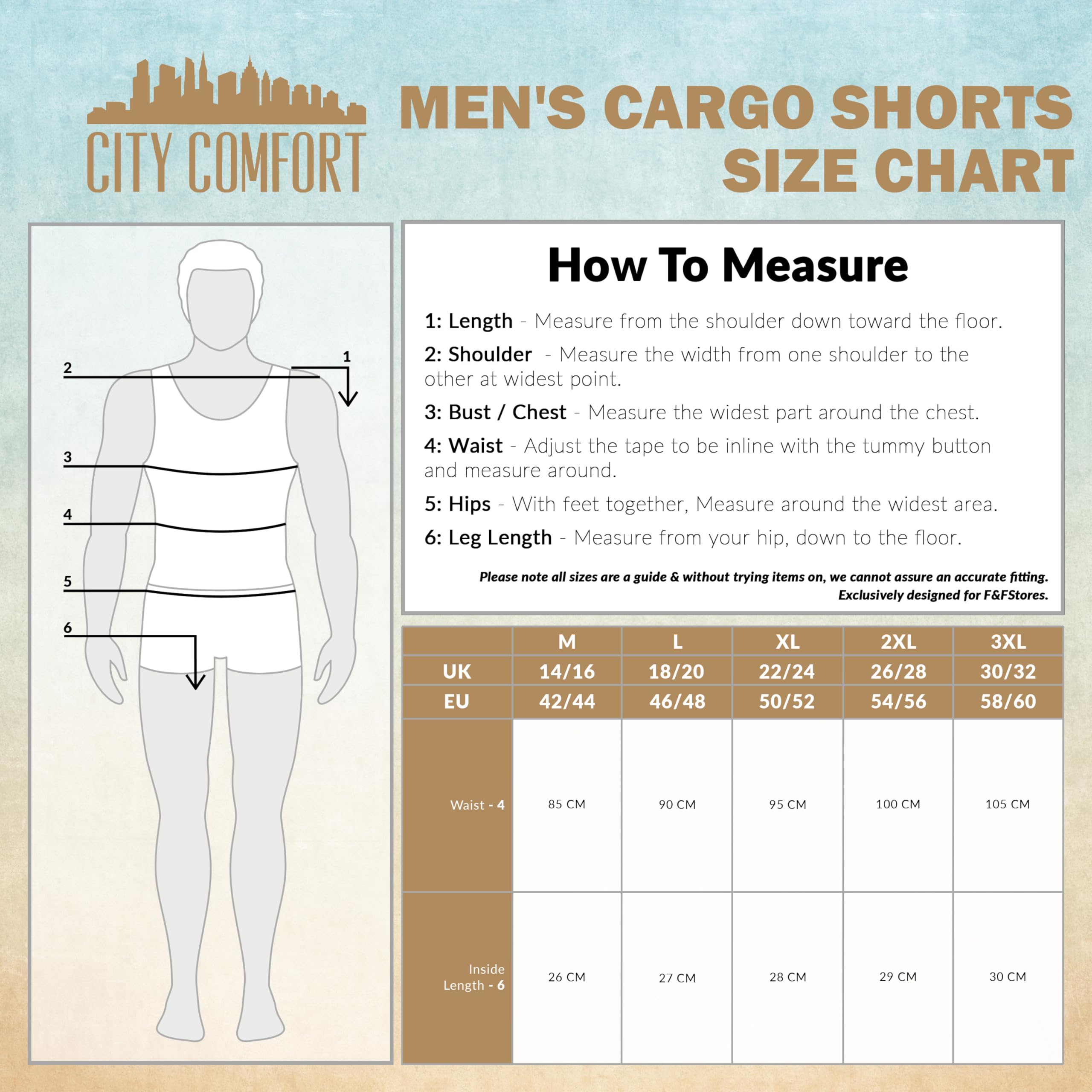 Pantalón Corto de Carga CityComfort para Hombre con Bolsillos