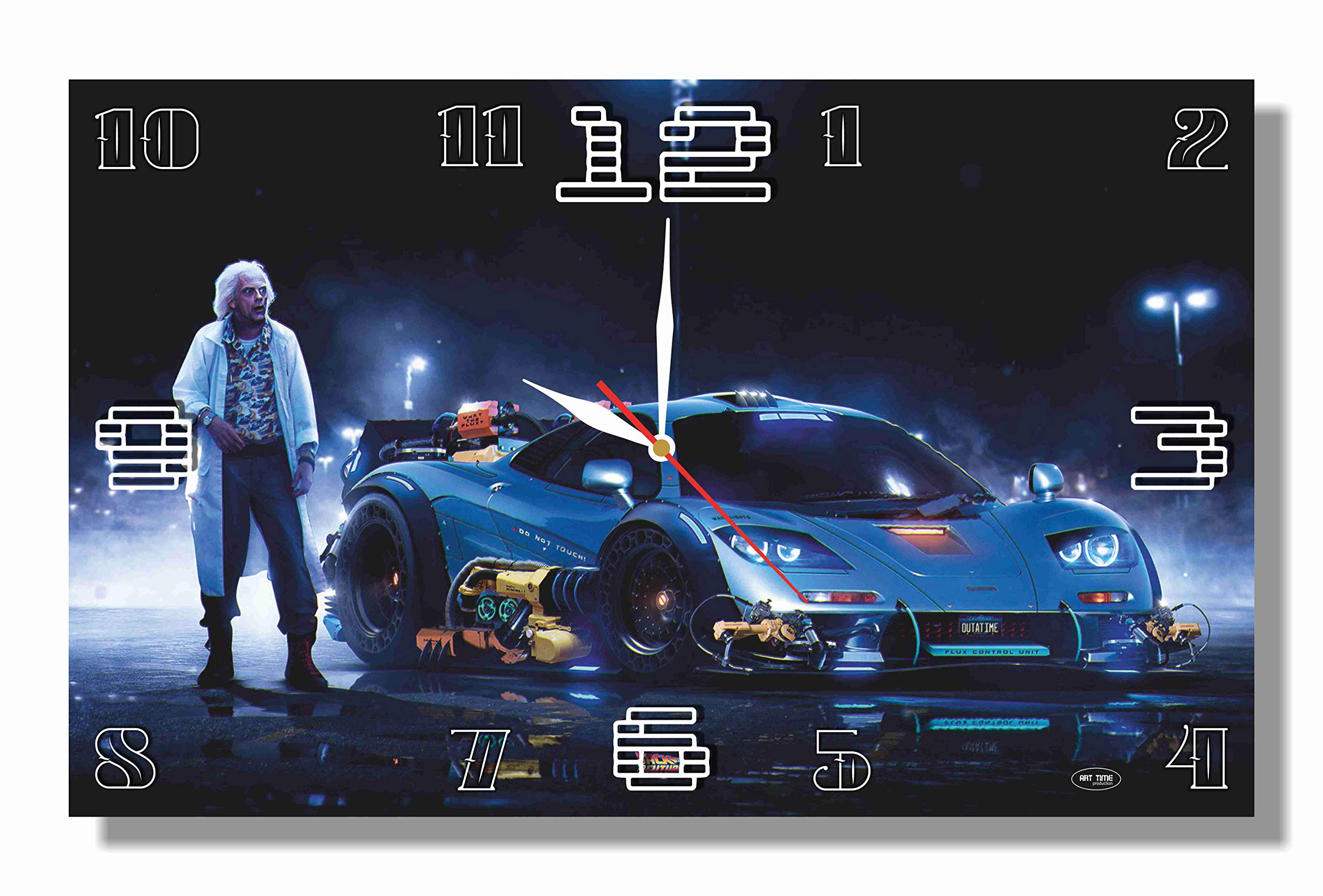 Art time production Back to The Future 17'' x 11'' Handmade Unique Wall Clock - Get Unique décor for Home or Office – Best Gift Ideas for Kids, Friends, Parents