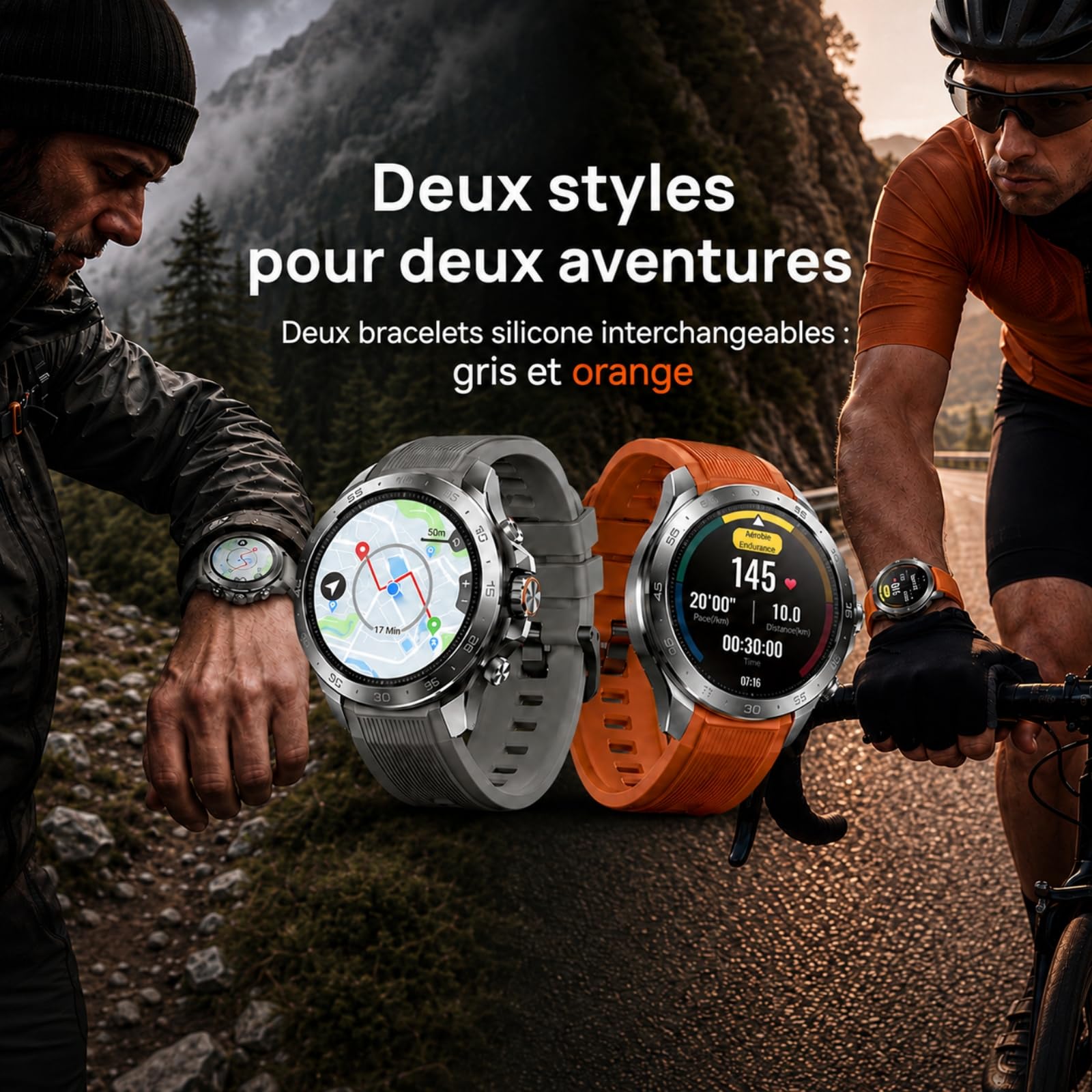 Mibro GS Explorer S Ti Montre GPS d'aventure,boîtier en Titane, Bi-Band GNSS,Carte Hors Ligne, Écran Tactile AMOLED,10 ATM, autonomie 20 Jours, Smartwatch pour la randonnée, l'alpinisme et l'apnée