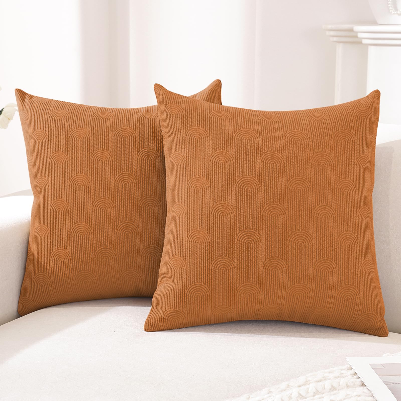 CYCMACO 2 Piece Sofa Cushion Cover, 60 x 60 cm, Sofa Cushion Covers for Living Room Cushion Cover with Invisible Zipper