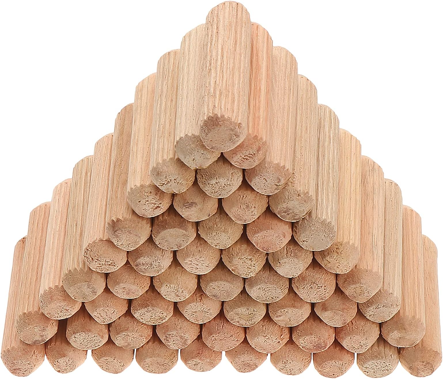 Faankiton 400Pcs 10x40mm Wooden DowelsWooden Dowels Grooved Plugs for Furniture Craft Projects DIY Hobbyists