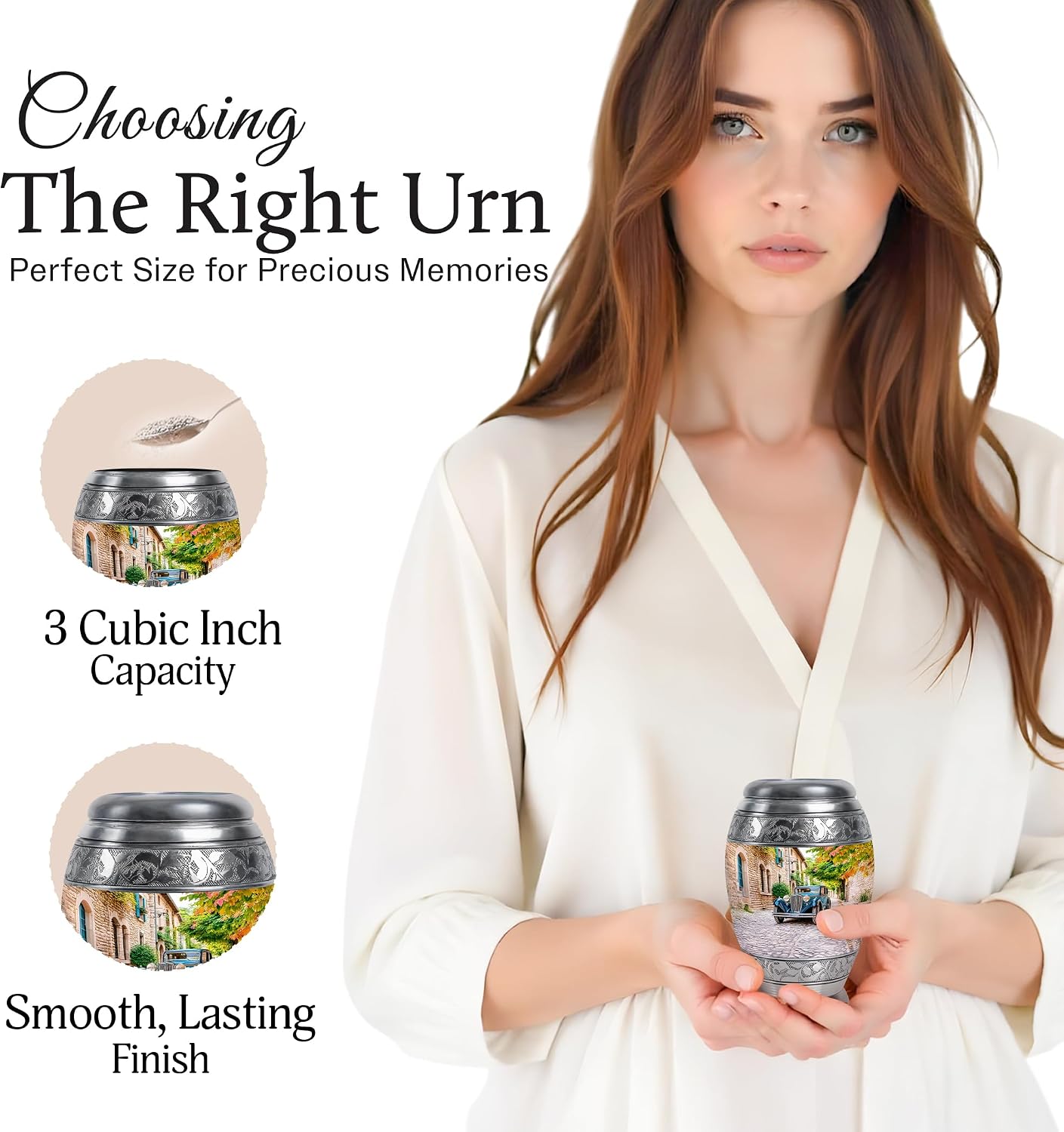 Car Miniature Funeral Urns for Women - Little Burial Urn for Mom & Dad Ash - Small Urns for Human Ashes Adult Female - Keepsake Cremation Urn for Ashes Adult Male Dad - 3 Inch