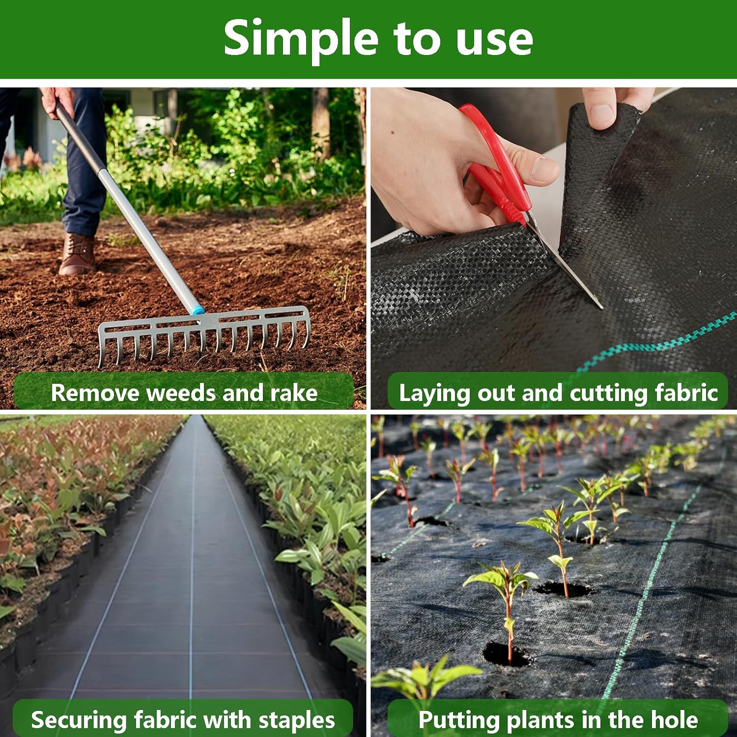 6ft×100ft Garden Weed Barrier Fabric Heavy Duty Landscape Fabric with Superior Permeability Easy Set up Weed Control Ground Cloth