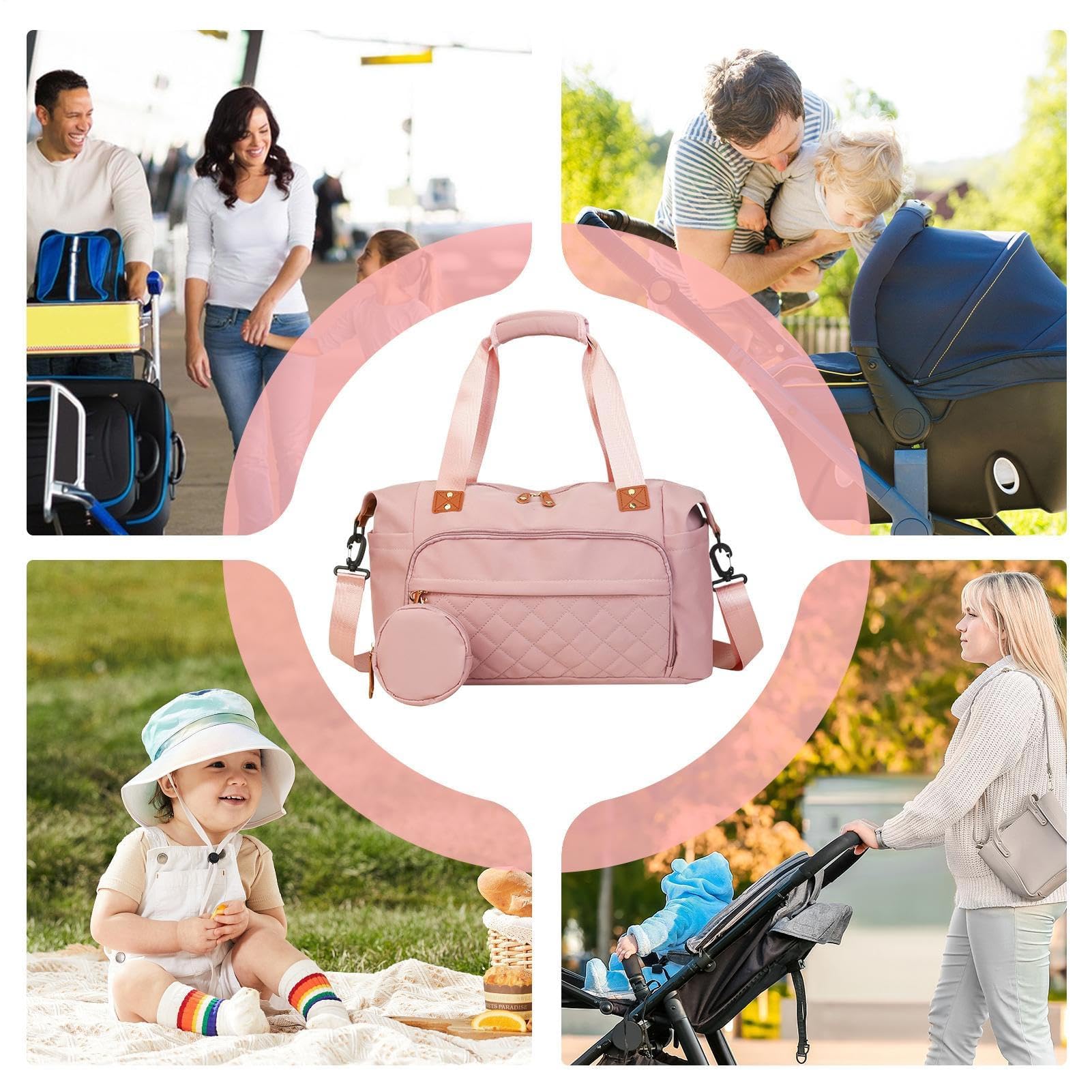 Wickeltasche – Multifunktionale Baby-Wickeltasche, geräumige Krankenhaus-Reisetasche, Windeltasche für den täglichen Gebrauch und Aufbewahrung, ideal für Mütter und Väter