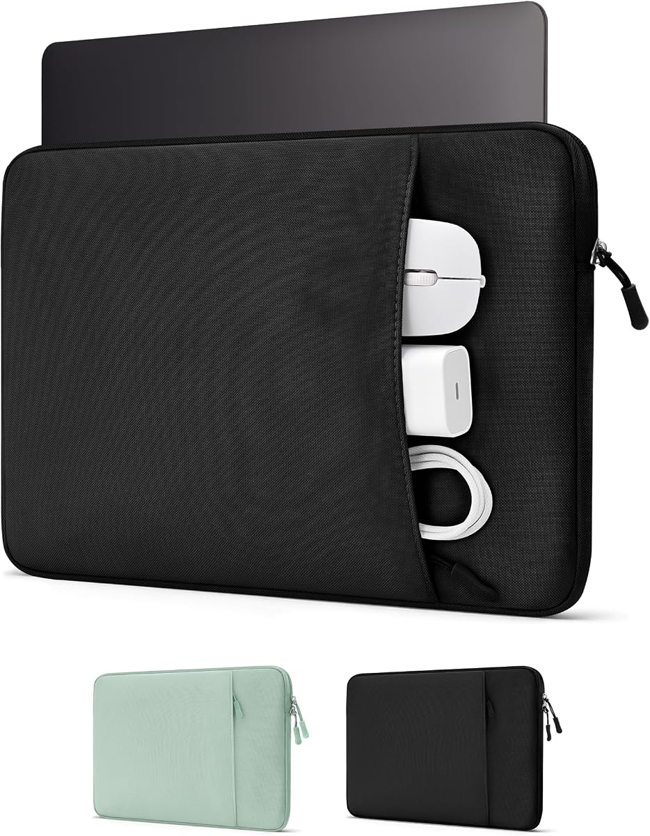 Funda para portátil de 16" para MacBook Pro de 16 pulgadas M5/M4/M3/M2/M1 | Funda de viaje delgada con forro de felpa suave y bolsillo frontal grande, resistente al agua, también se adapta a HP Dell Lenovo ASUS Acer de 15,6-16"