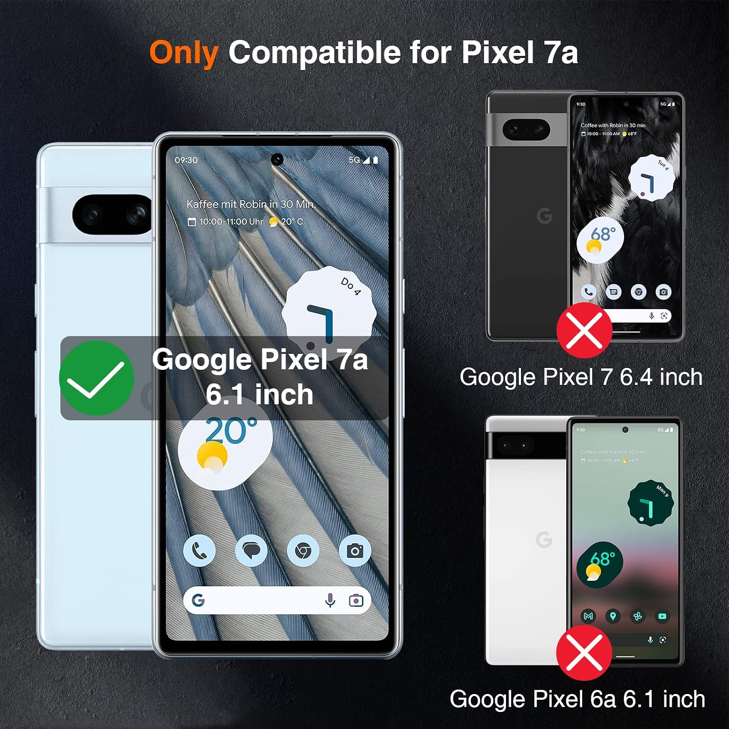 LK 2 Pack for Google Pixel 7a Screen Protector with 2 Pack Camera Lens Protector, HD Ultra-thin, 9H Hardness Tempered Glass Screen Protector for Pixel 7a [Fingerprint Compatible] Case Friendly