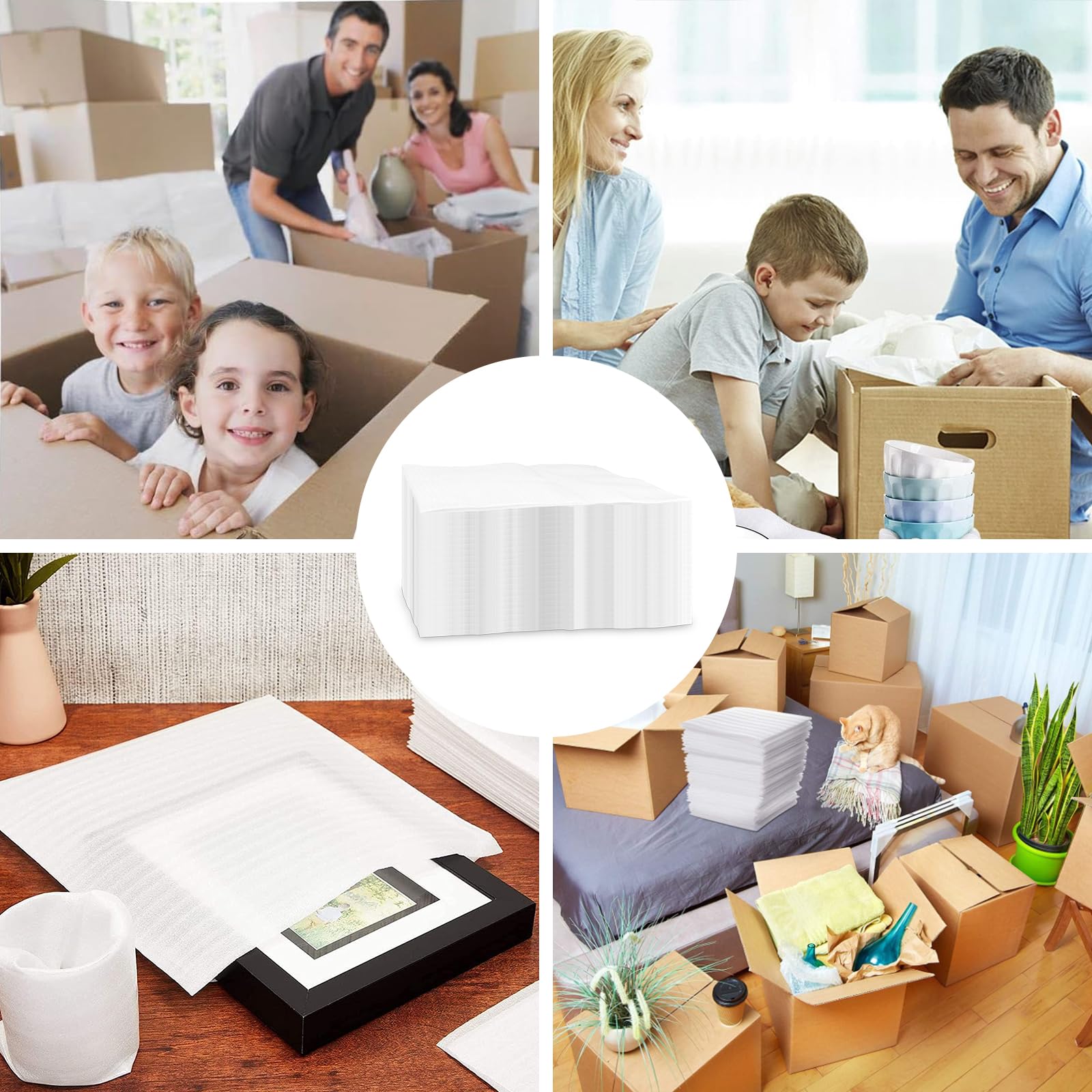 100 Stück Verpackungsmaterial 33x33cm Schaumfolie Umzugsmaterial Luftpolsterfolie Umzugskarton Schaumstoffverpackung Umzug Kartons Verpackung Schaumstoff Beutel für Glas, Möbel, Porzellan, Geschirr