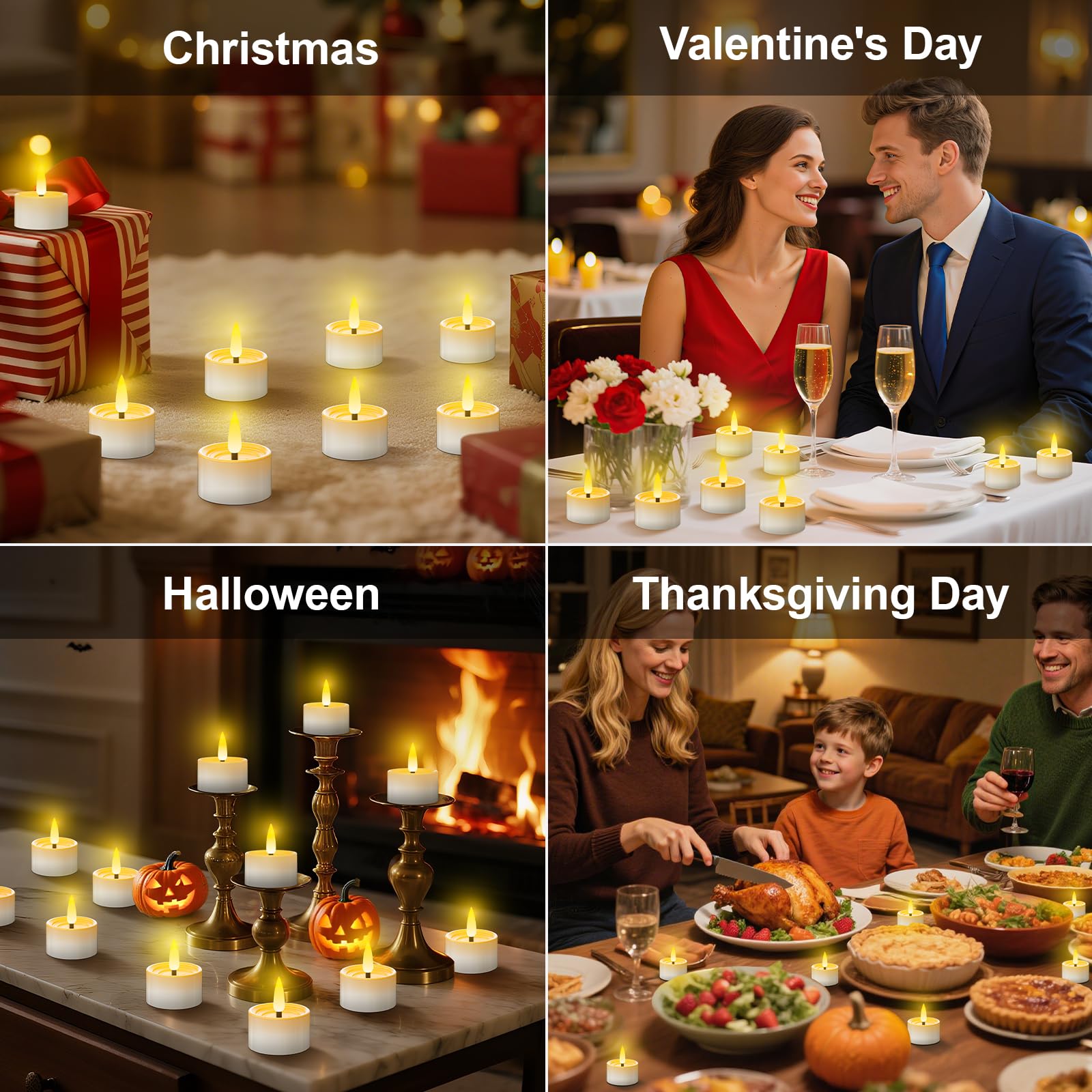 Aufladbare Led Teelichter mit Timerfunktion, 12er Wiederaufladbare LED Teelichter Kerzen Flackernde Flamme mit Fernbedienung und Ladestation für Wohnzimmer Partys Halloween und Weihnachten Deko