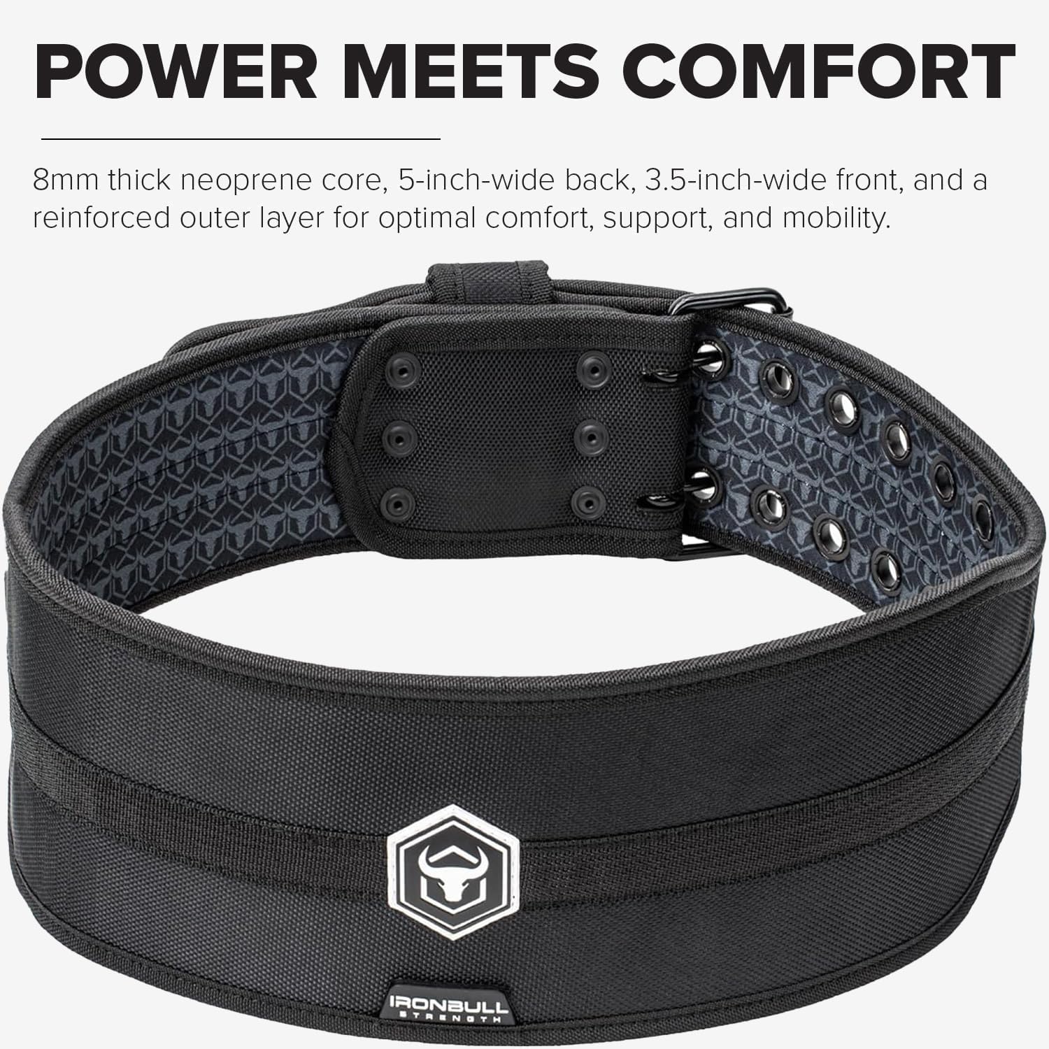Ceinture d'haltérophilie hybride – Soutien à griffes robuste, intérieur en néoprène, design effilé de dynamophilie – Support dorsal pour les squats, soulevés de terre et musculation – Ceinture de gym