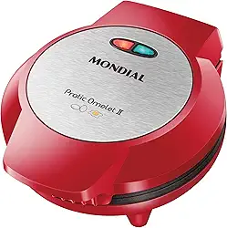 MONDIAL Omeleteira Pratic Omelet II, Vermelho/Inox, 800W, 110V - OM-04-RI