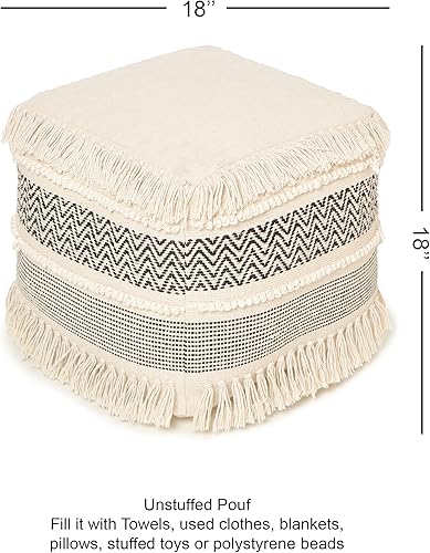 Miniatura 115 de REDEARTH · Puf otomano sin rellenos, con textura, cubo de almacenamiento, puf, reposapiés para sala de estar, dormitorio, guardería, habitación de