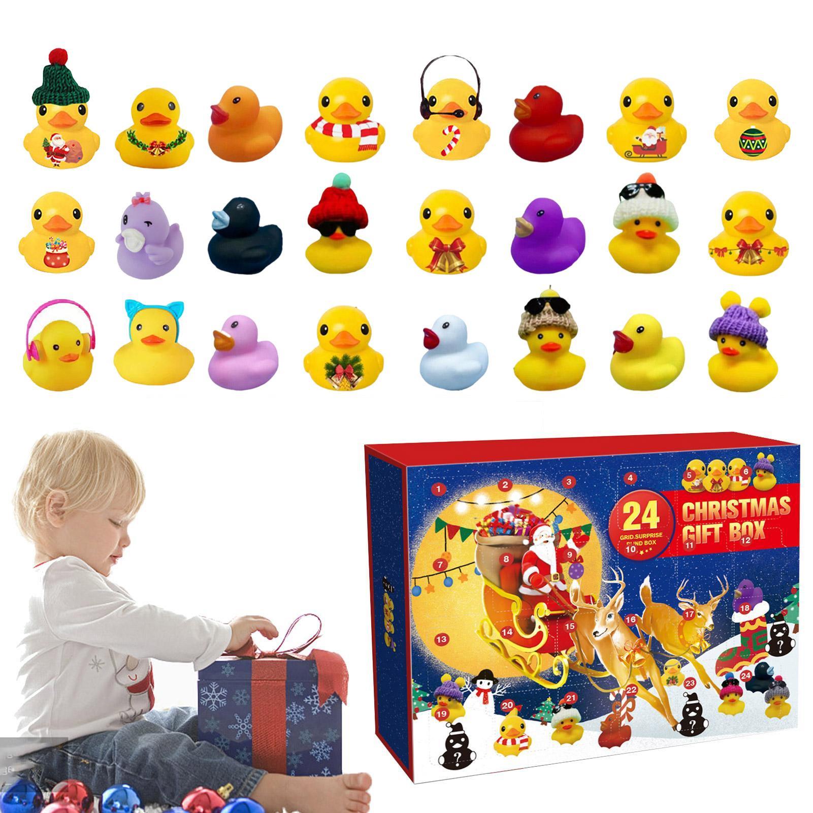 2024 Rubber Duck Advent Calendar, 24 Days to Christmas Countdown Calendar, 24 Upgraded Large Cute Bath Rubber Ducks, Rubber Duck Toys Advent Calendar for Boys, Girls, To-ddlers