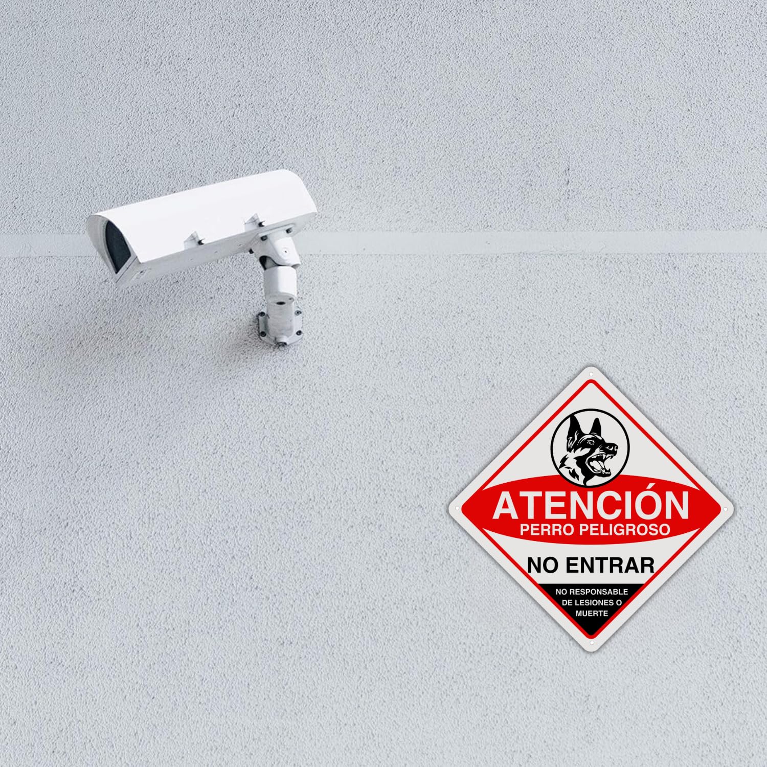 LEIASA Panneau Pour Chien Dangereux – 21 X 28 Cm – Aluminium Réfléchissant – Épaisseur 0,8 Mm – Panneau Soin Des Chiens – Convient Pour L'extérieur Et L'intérieur – Impression UV – Panneau Soin Du