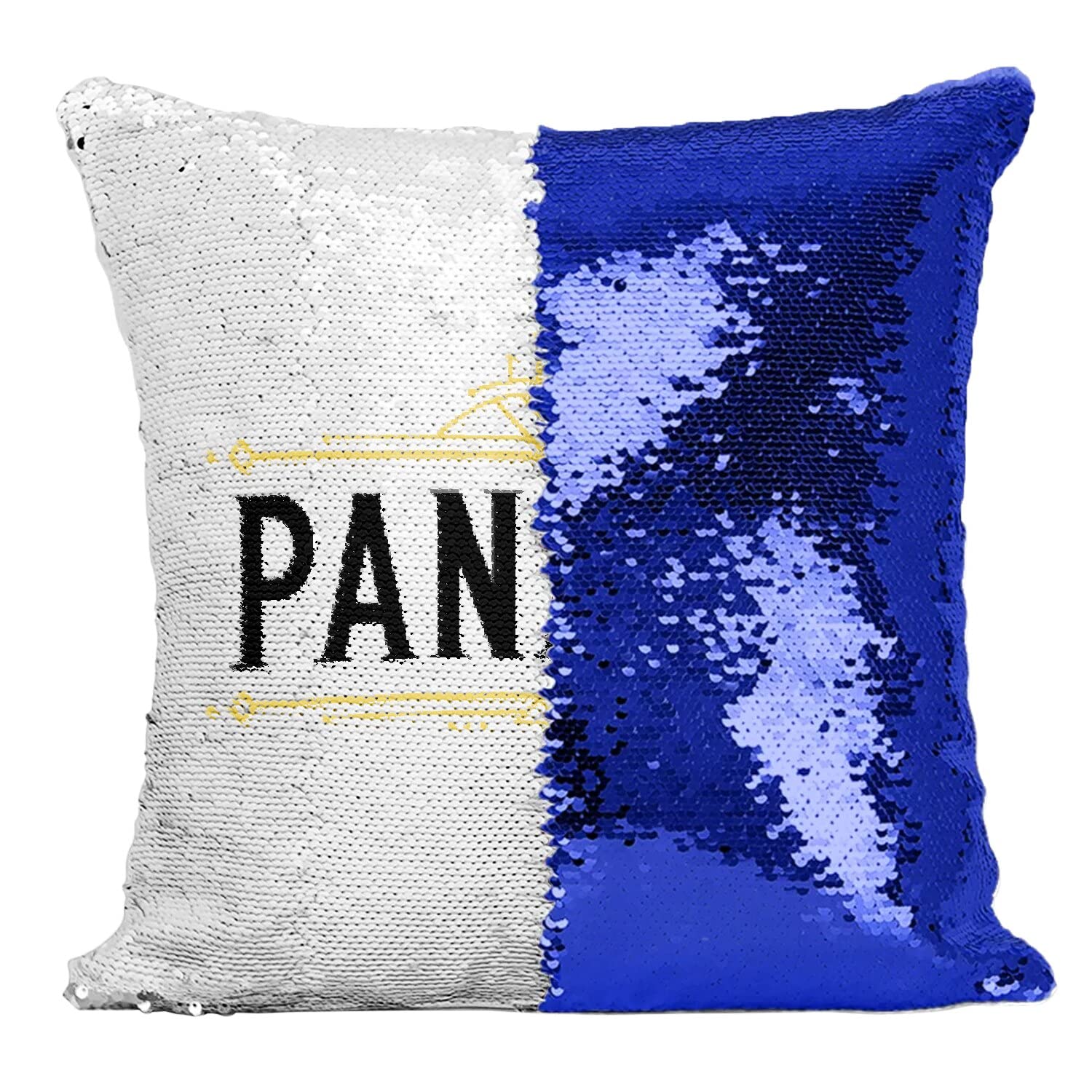 Coussin paillettes bleu France Paris, une idée cadeau souvenir unique