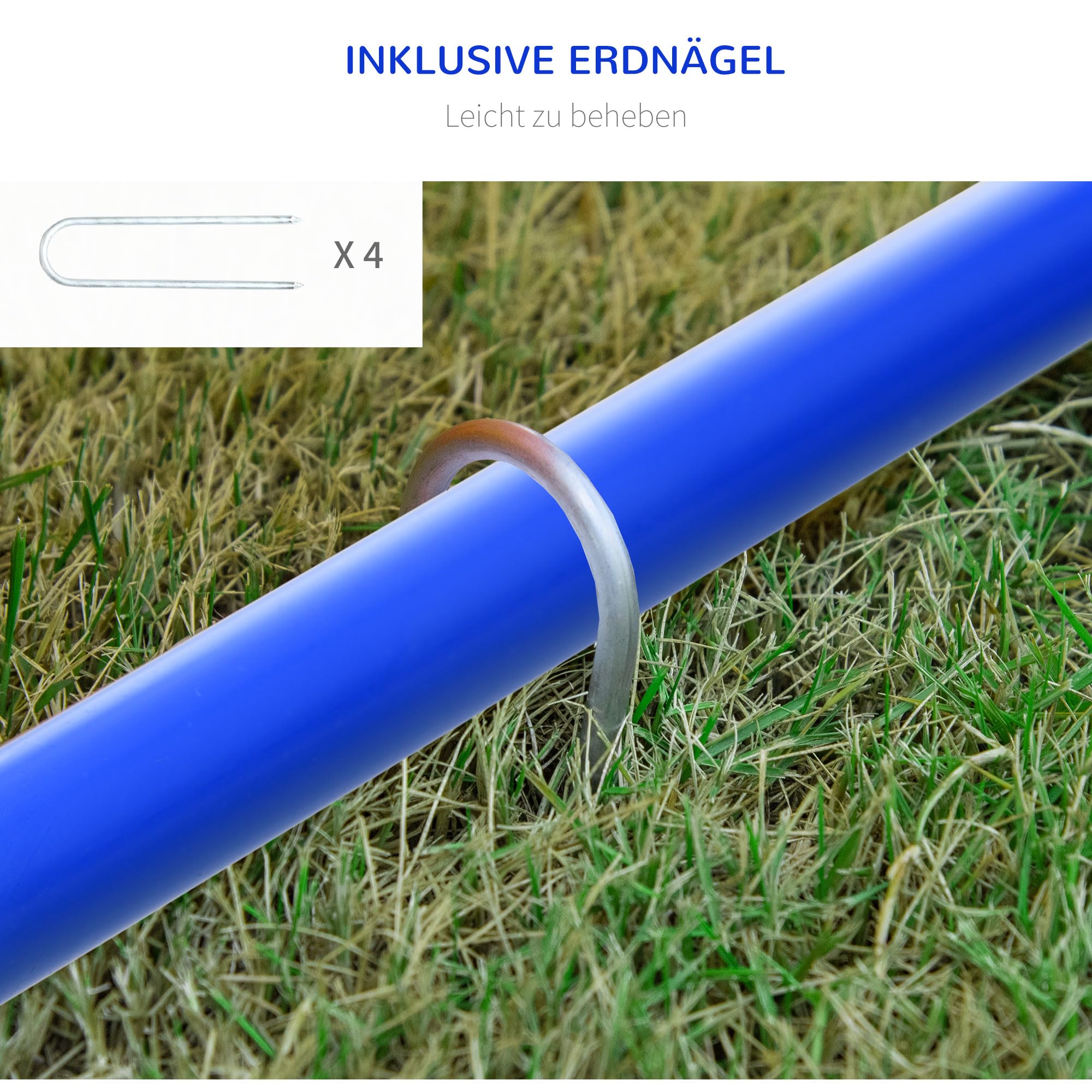 PawHut Hunde-Agility-Trainingsgeräte, Hund Agility Set, 4-teilges Agilityset für ältere Hunde, Hundetrainigsset mit Tragetasche, Blau+Orange, 88 x 64 x 95 cm