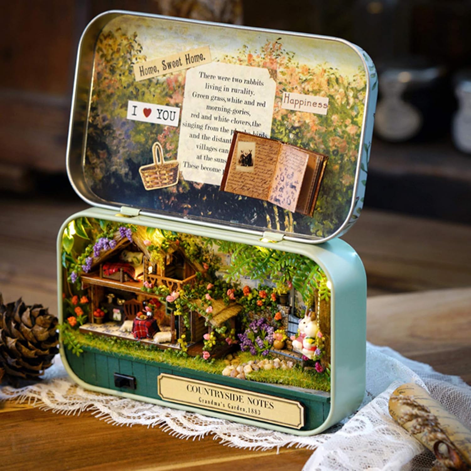 Cuteefun Box Theatre Miniature Kit, Doll house Kit with Furniture - Image 4