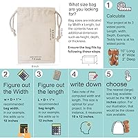 Vista 6 de BigLotBags Bolsas de muselina de algodón de alta calidad, 100% algodón orgánico con un solo cordón. Bolsas de muselina natural reutilizables