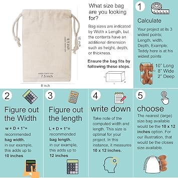 Premium Pack of 100 (10 x 12 Inches) Cotton Muslin Bags 100% Organic Cotton Single Drawstring Premium Quality Eco Friendly Natural Reusable Bags