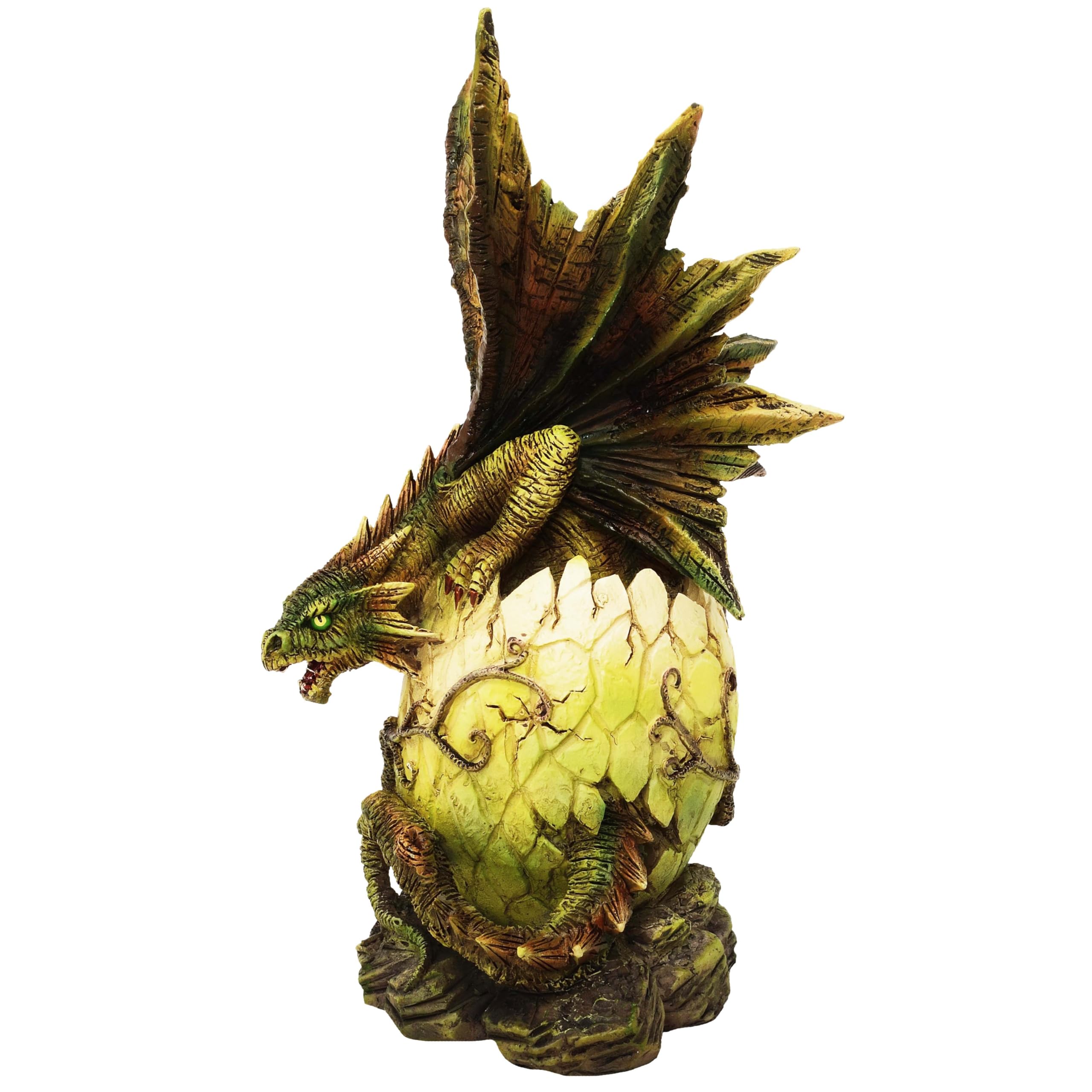 MystiCalls Dragon sur l'œuf de dragon dans une branche - Figurine fantastique dragon babydrache