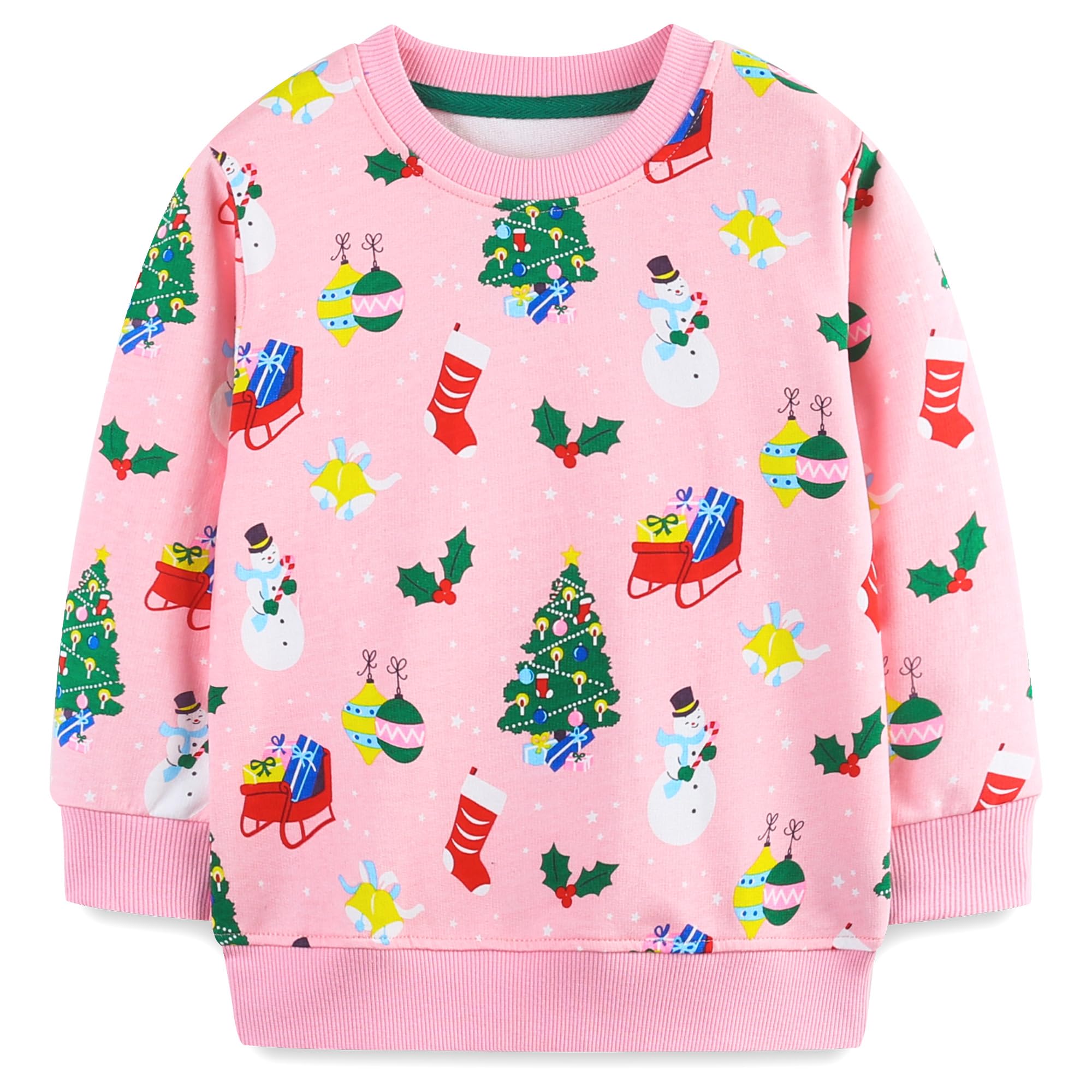 JinBei Camiseta Manga Larga Sudadera Cuello Redondo Unicornio Algodón Niña 2-7 años
