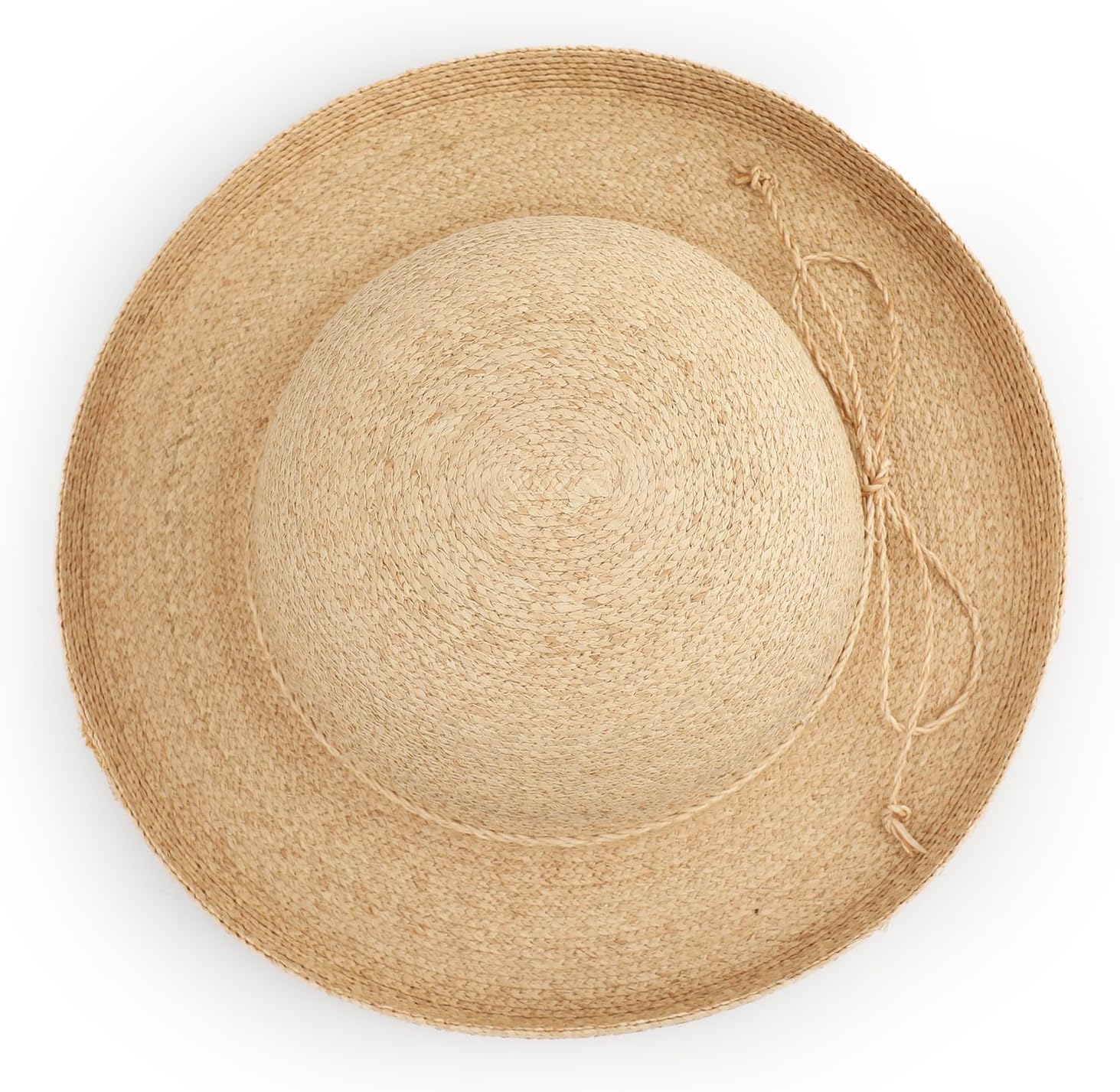 Raffia Straw Bucket Hat for Women, Packable Summer Beach Sun Hat, - Image 3