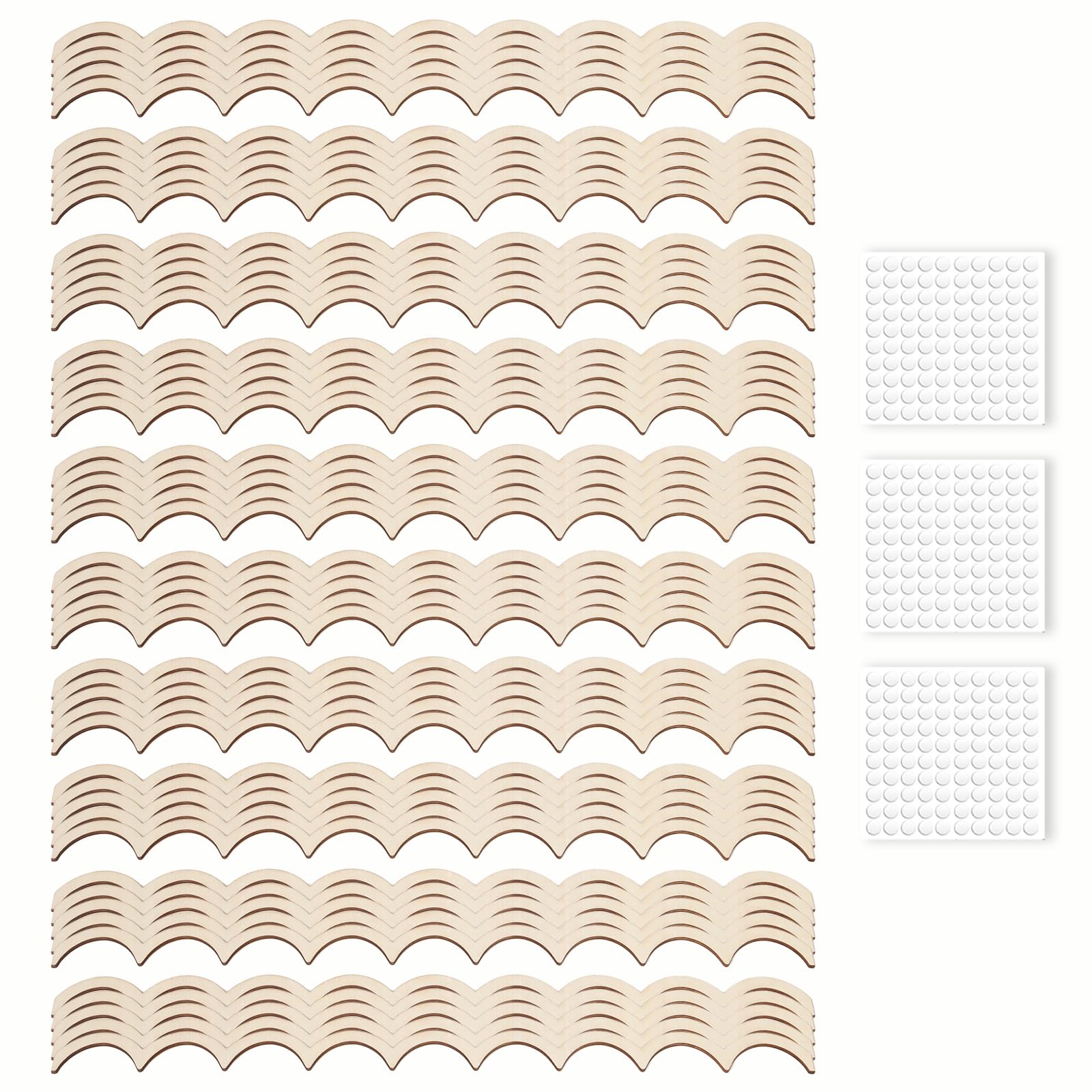 Modanature Decorative in Legno per Mobili 40x2,5cm 50 Pezzi Listelli Legno Smerlate da Pareti Listelli Decorativi non Verniciati con Punti Adesivi per Finestre Armadi Pareti Porte