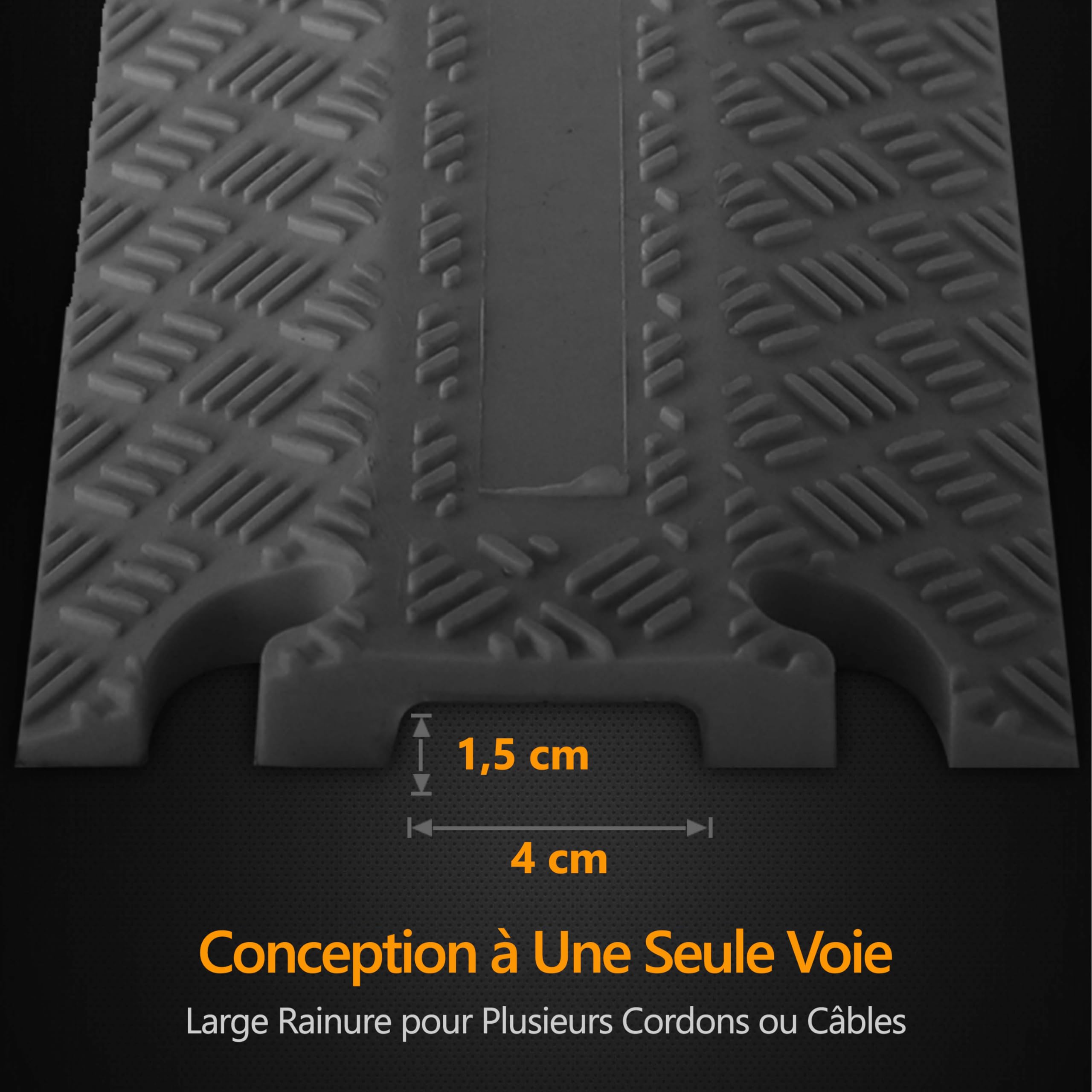 Pyle Rampe de Protection Câbles 80 Pouces Double Caoutchouc 1 Canal Lot de 2 – Usage Intensif pour Sol, Passage Véhicules et Tuyaux