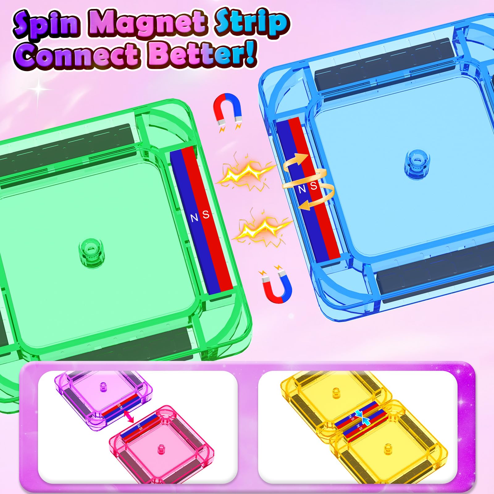 Coodoo Blocchi magnetici per esterni, giocattoli sensoriali per bambini di età compresa tra 5 e 8 e 13 anni, 3, 4, 5, 6, 7, 8