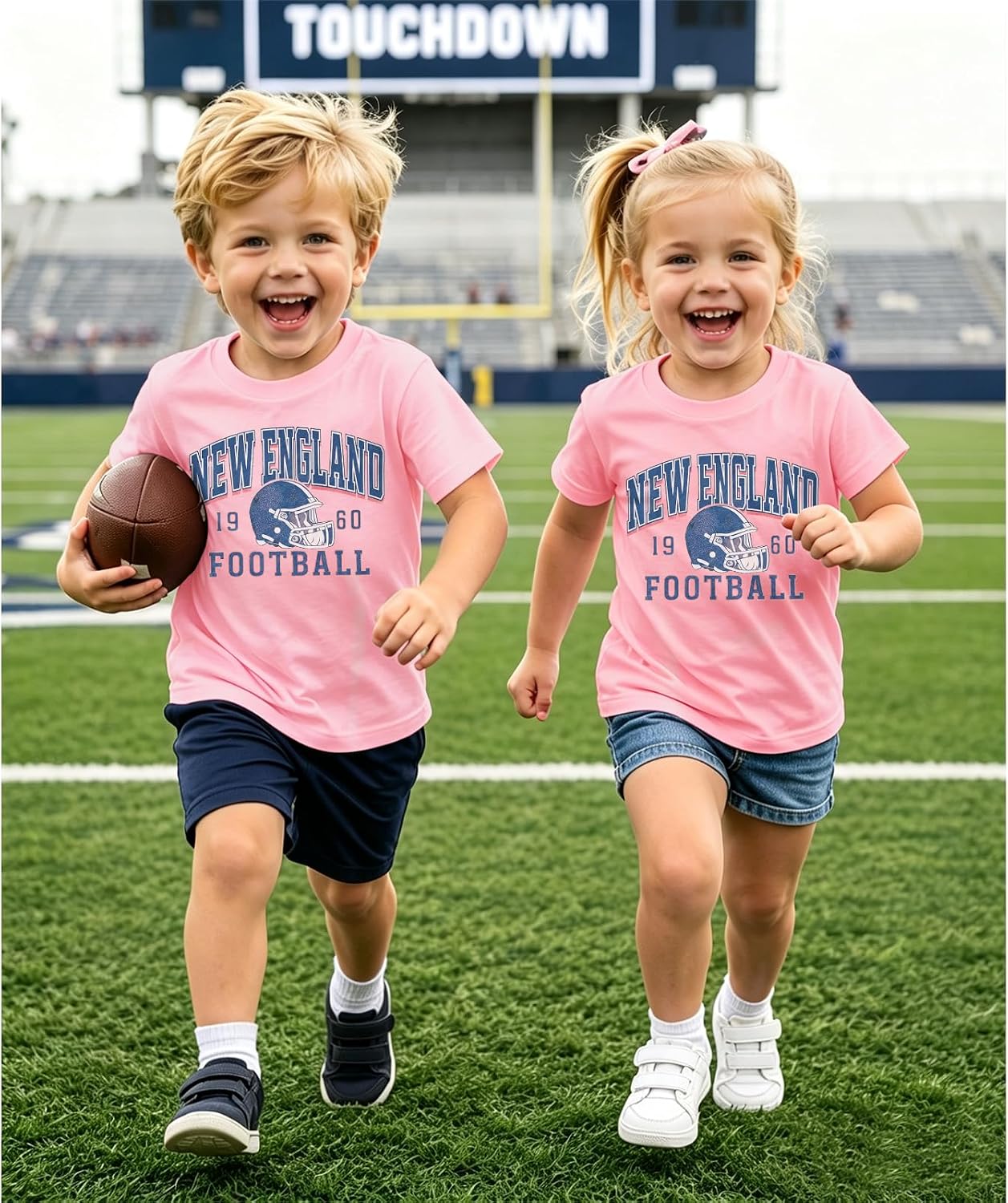 GLIGLITTR Toddler Football Shirt Kids Football Team T-Shirt Game Day Outfit | 3-9 Years Boys Girls Sports Team Shirt, Football Fans Clothes, Football Season Tops, Summer Short Sleeve Graphic Tee